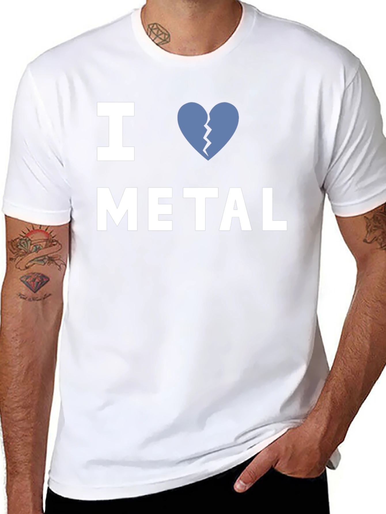 I Heart Broken Metal Graphic Tee - Black