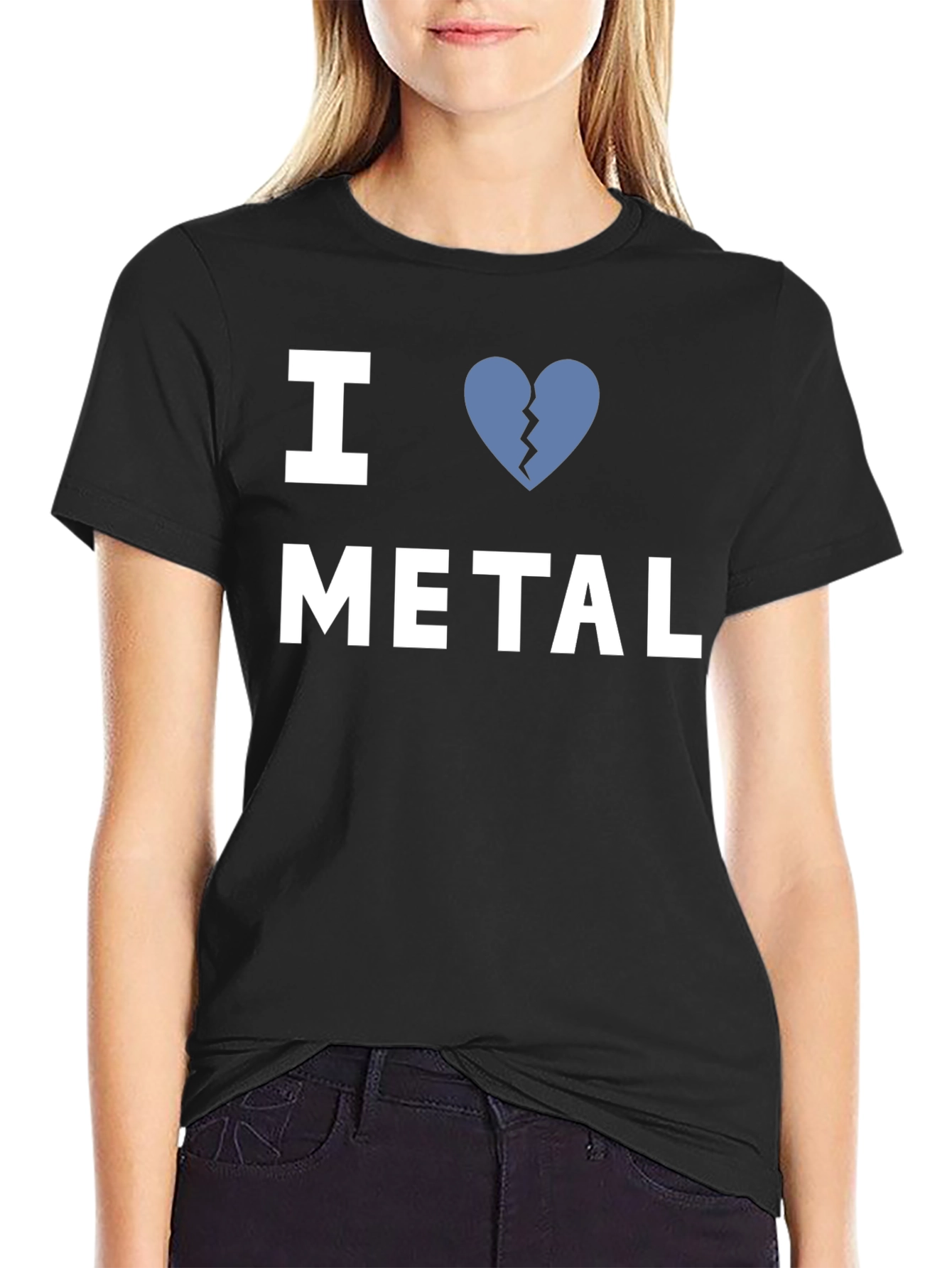 I Heart Broken Metal Graphic Tee - Black
