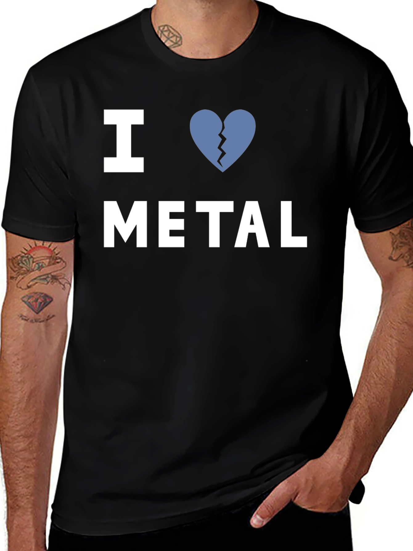 I Heart Broken Metal Graphic Tee - Black