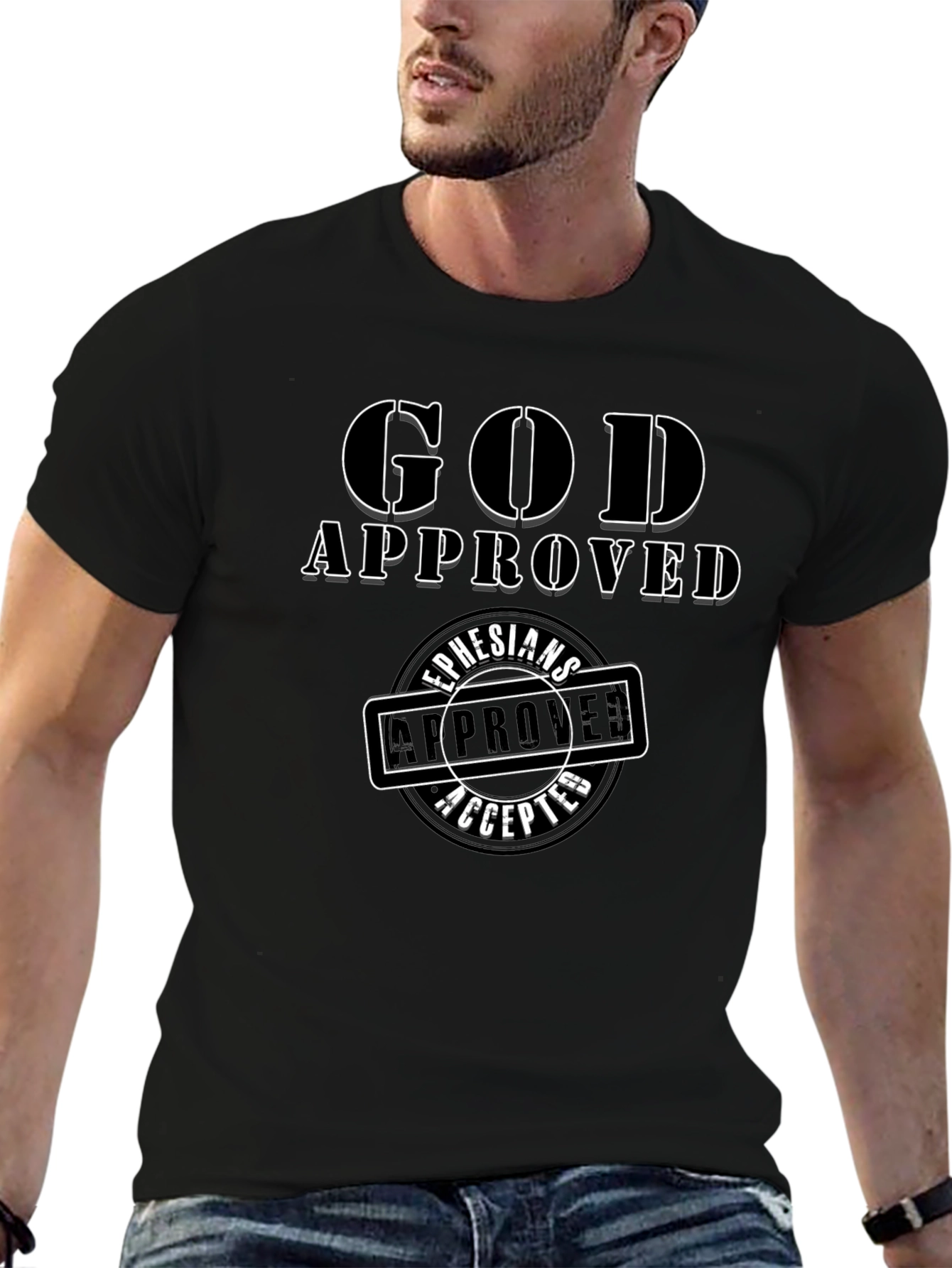 God Approved Christian T-Shirt Black