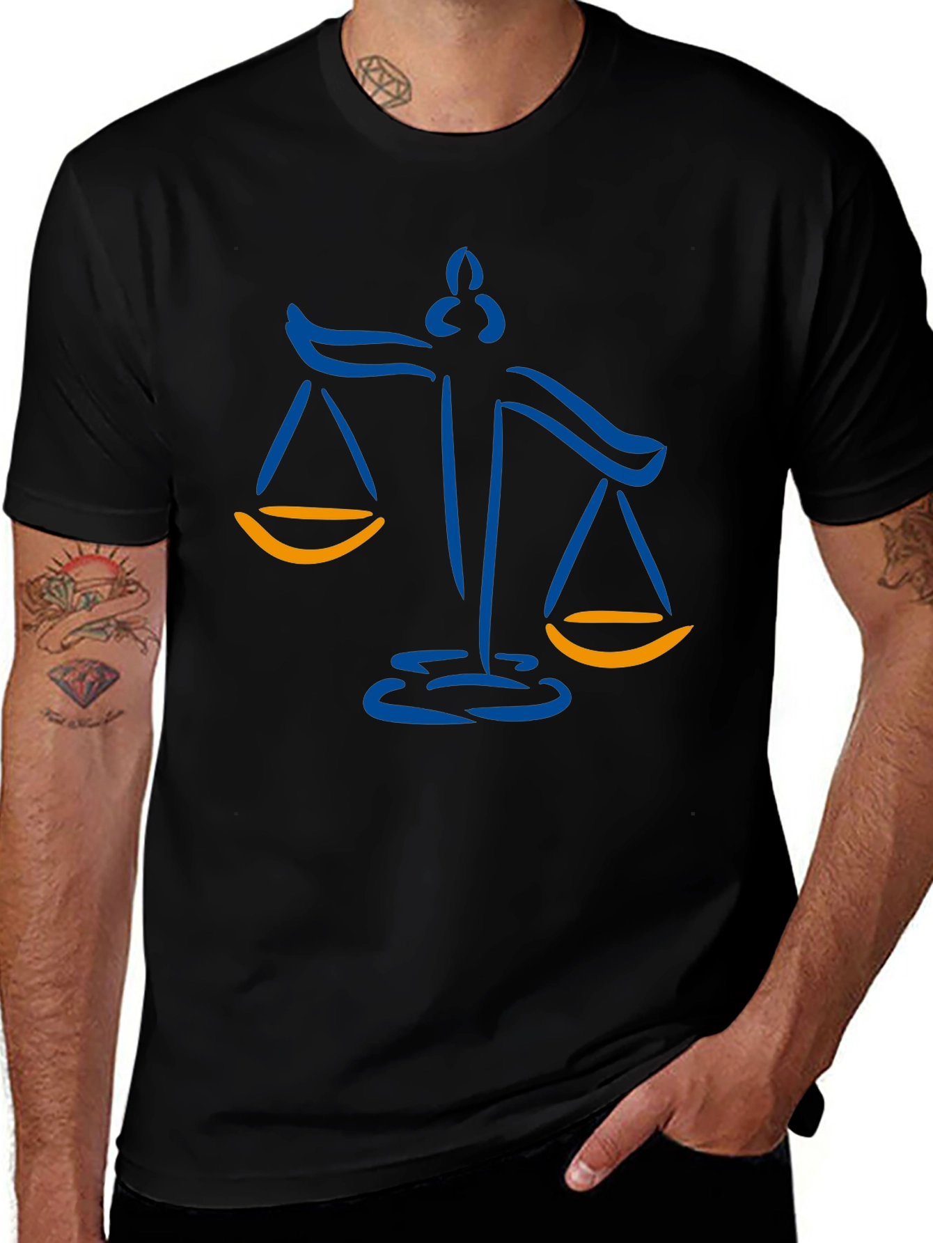 Scales of Justice Graphic Tee - Black