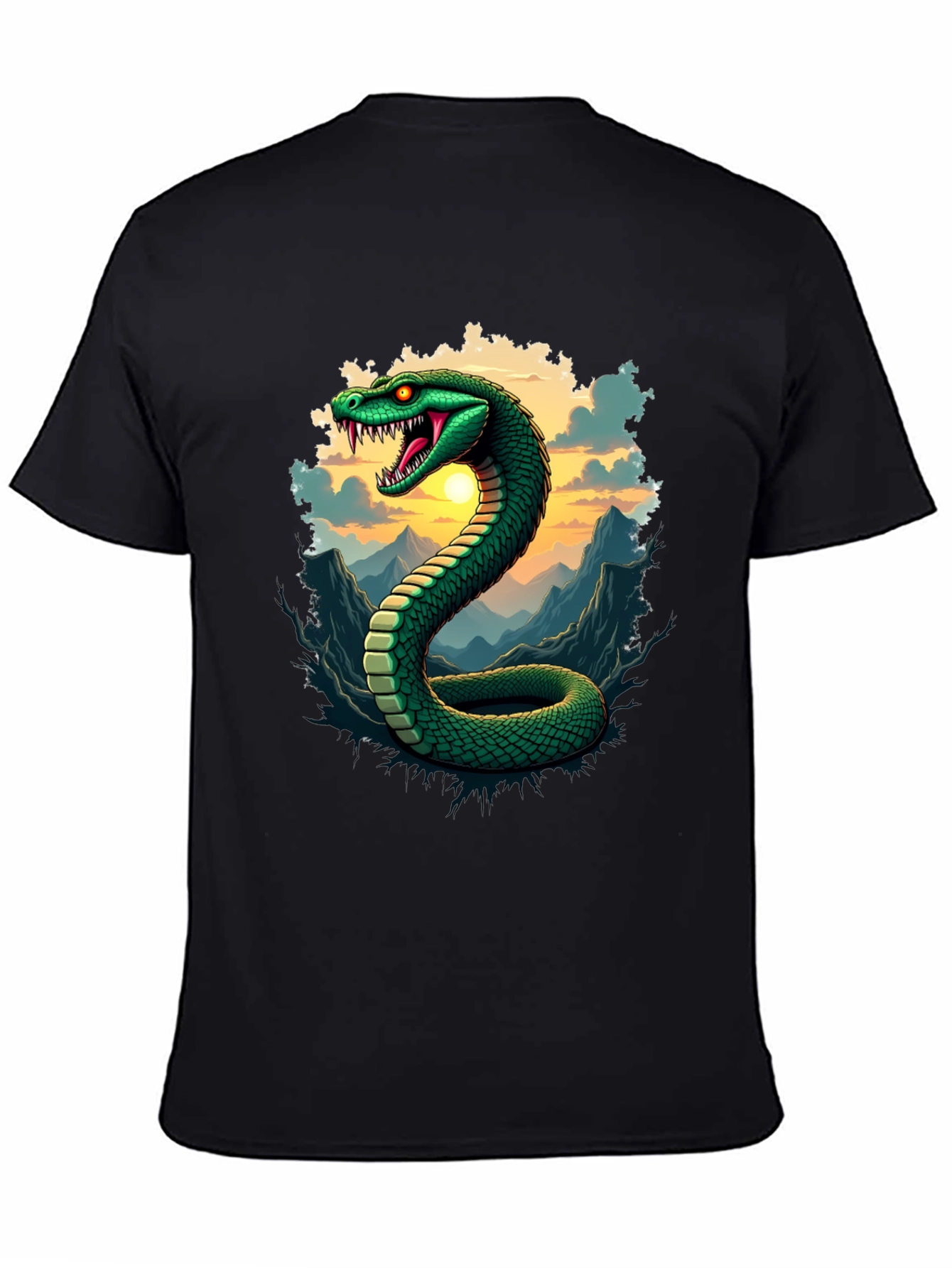 Mens Snake Graphic Tee - Black