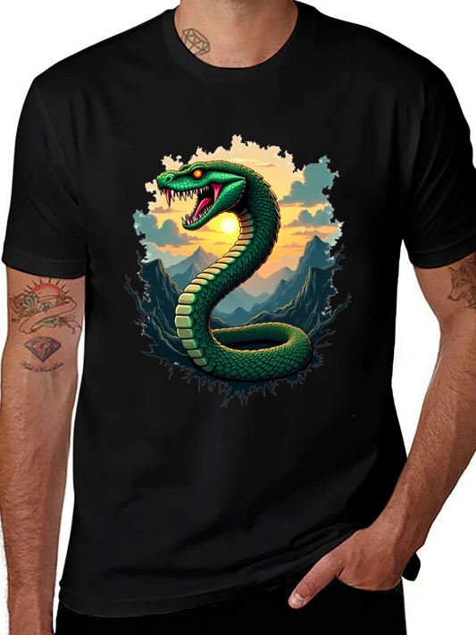 Mens Snake Graphic Tee - Black