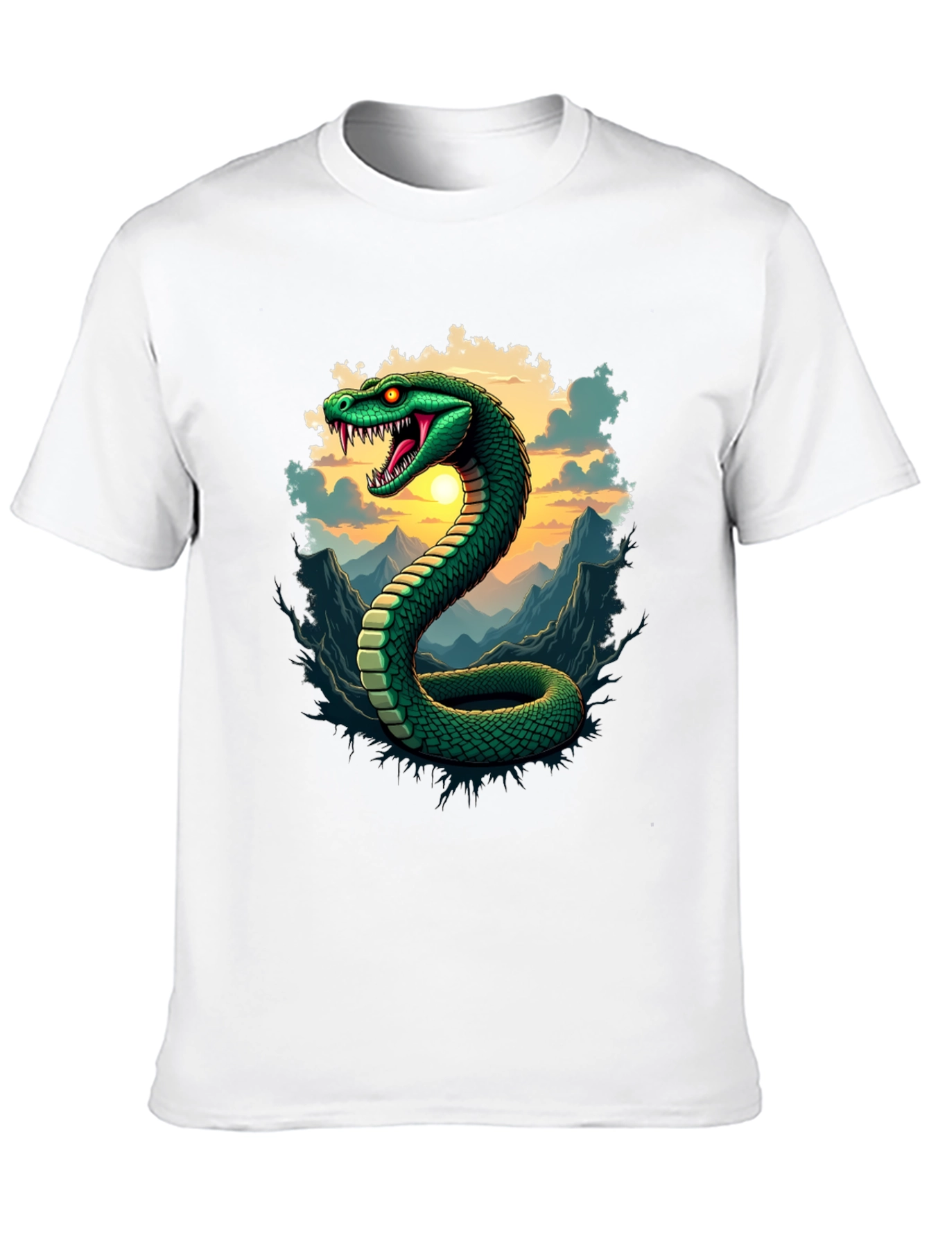 Mens Snake Graphic Tee - Black