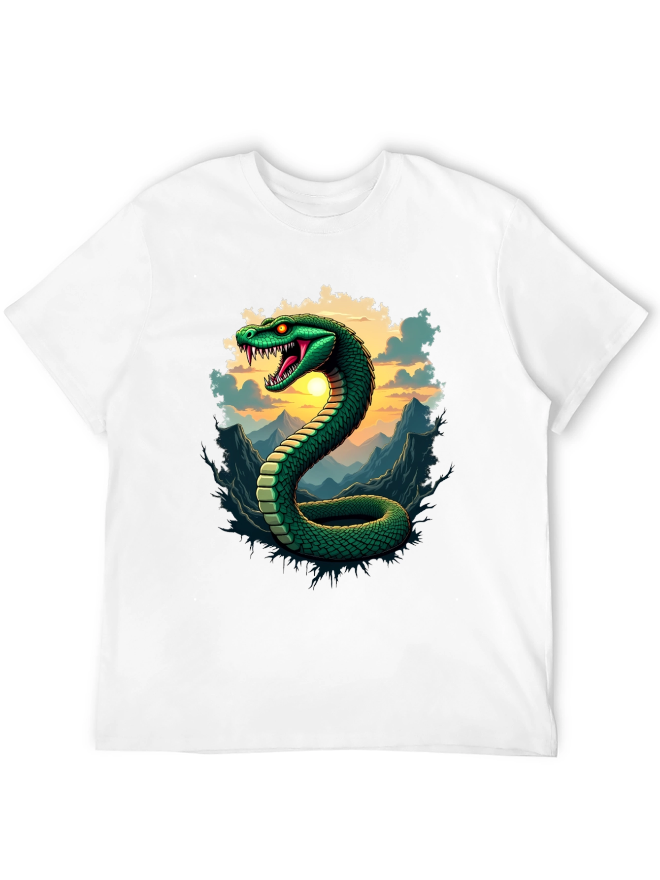 Mens Snake Graphic Tee - Black