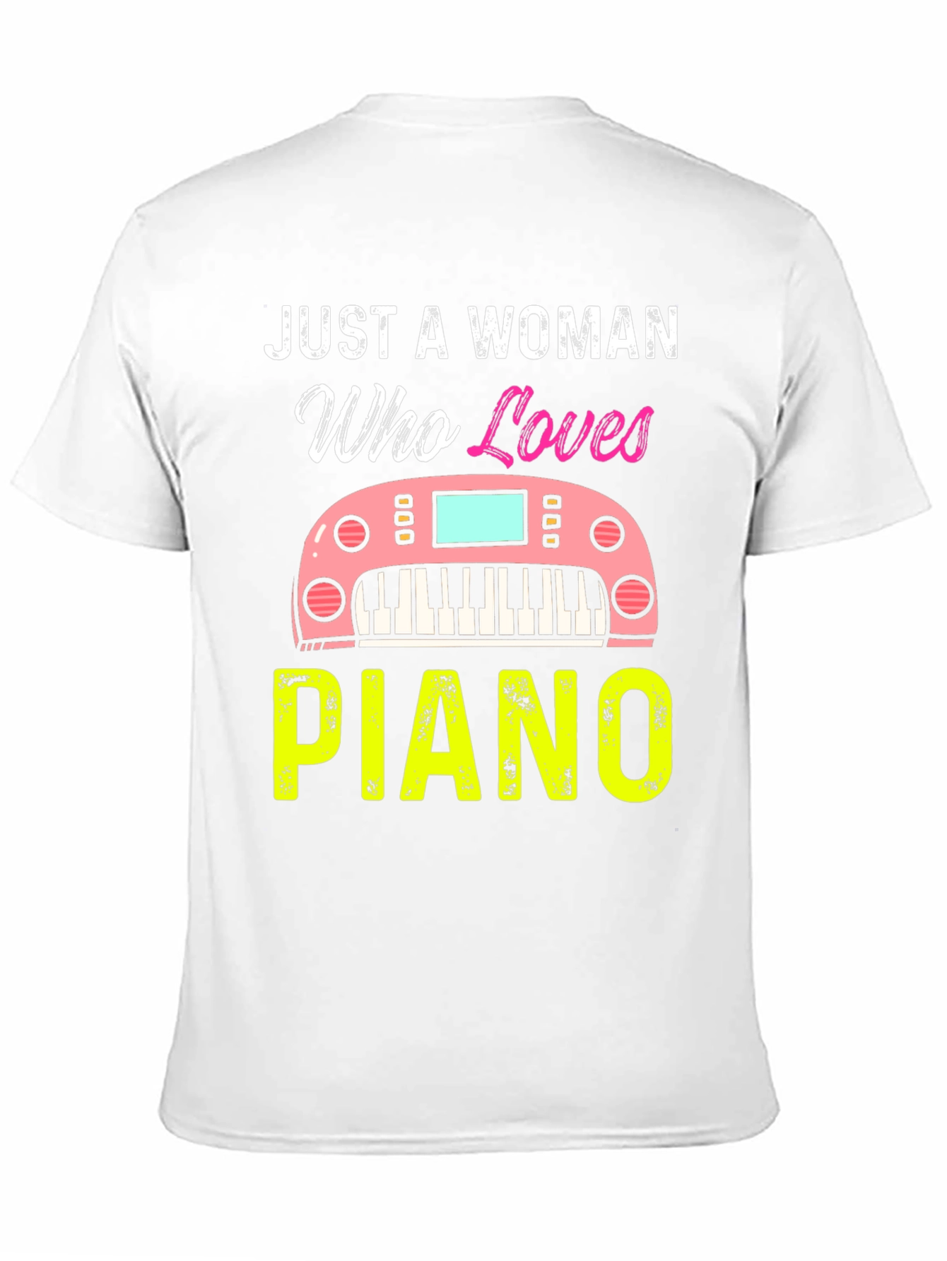 Just A Woman Who Loves Piano Black T-Shirt