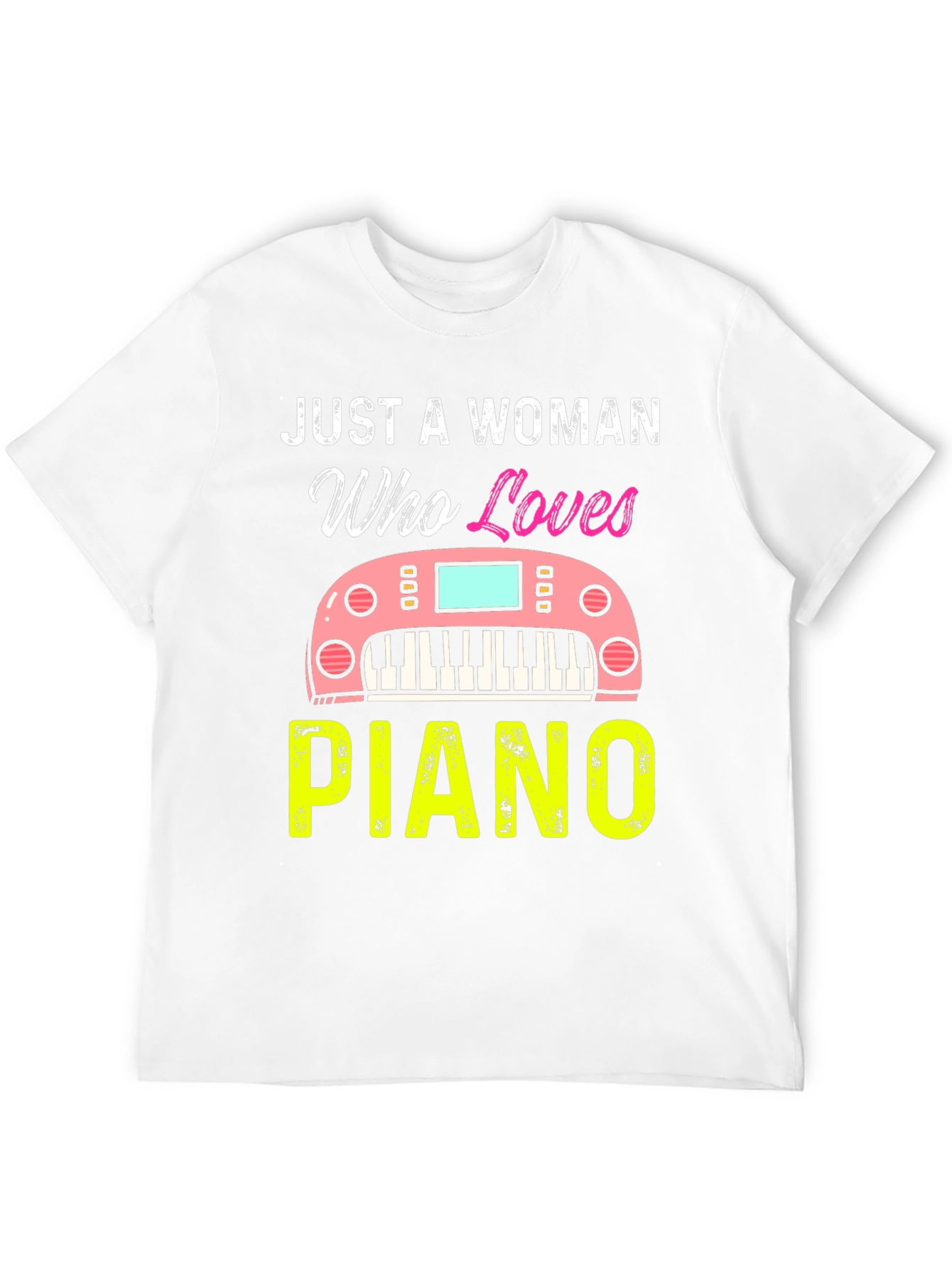 Just A Woman Who Loves Piano Black T-Shirt