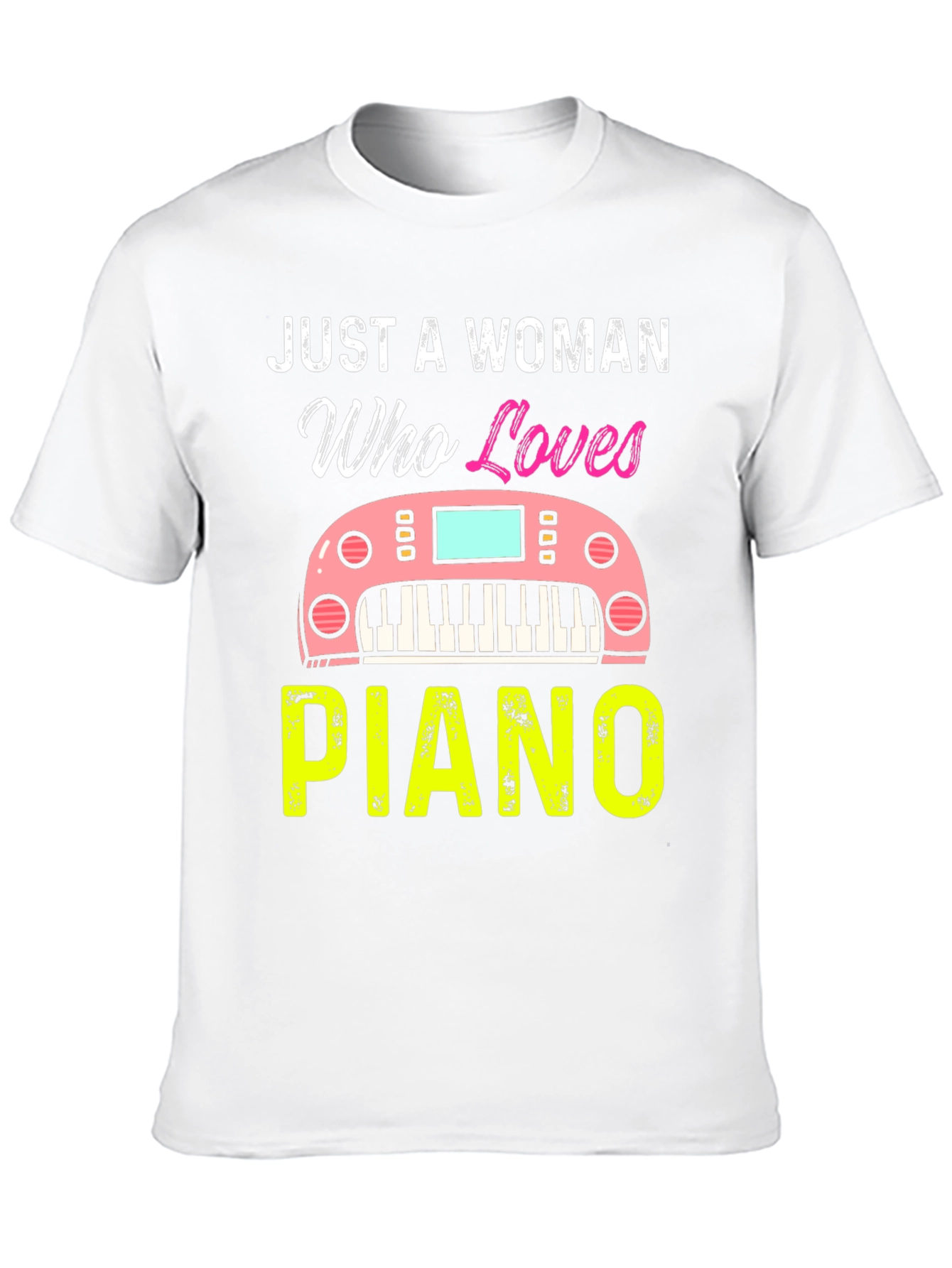 Just A Woman Who Loves Piano Black T-Shirt