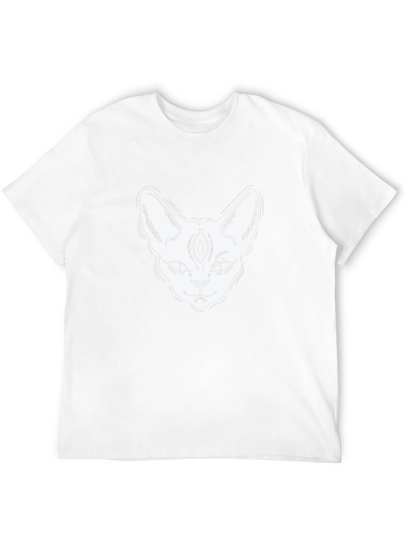Third Eye Cat Graphic Tee - Black Cotton T-Shirt
