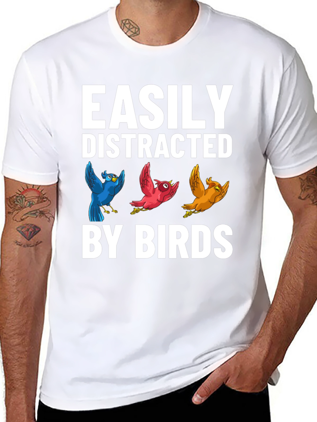 Easily Distracted By Birds Graphic T-Shirt