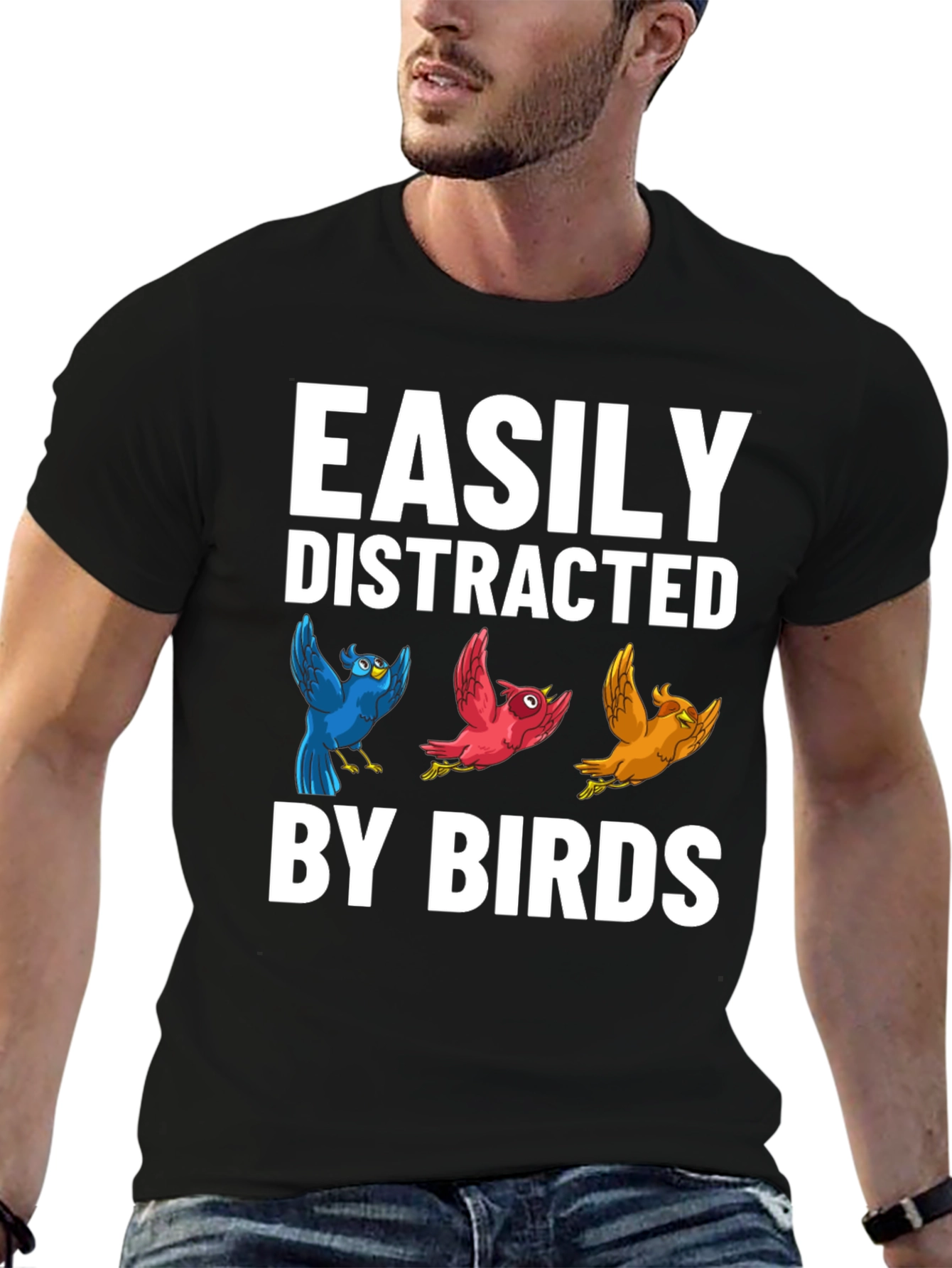 Easily Distracted By Birds Graphic T-Shirt