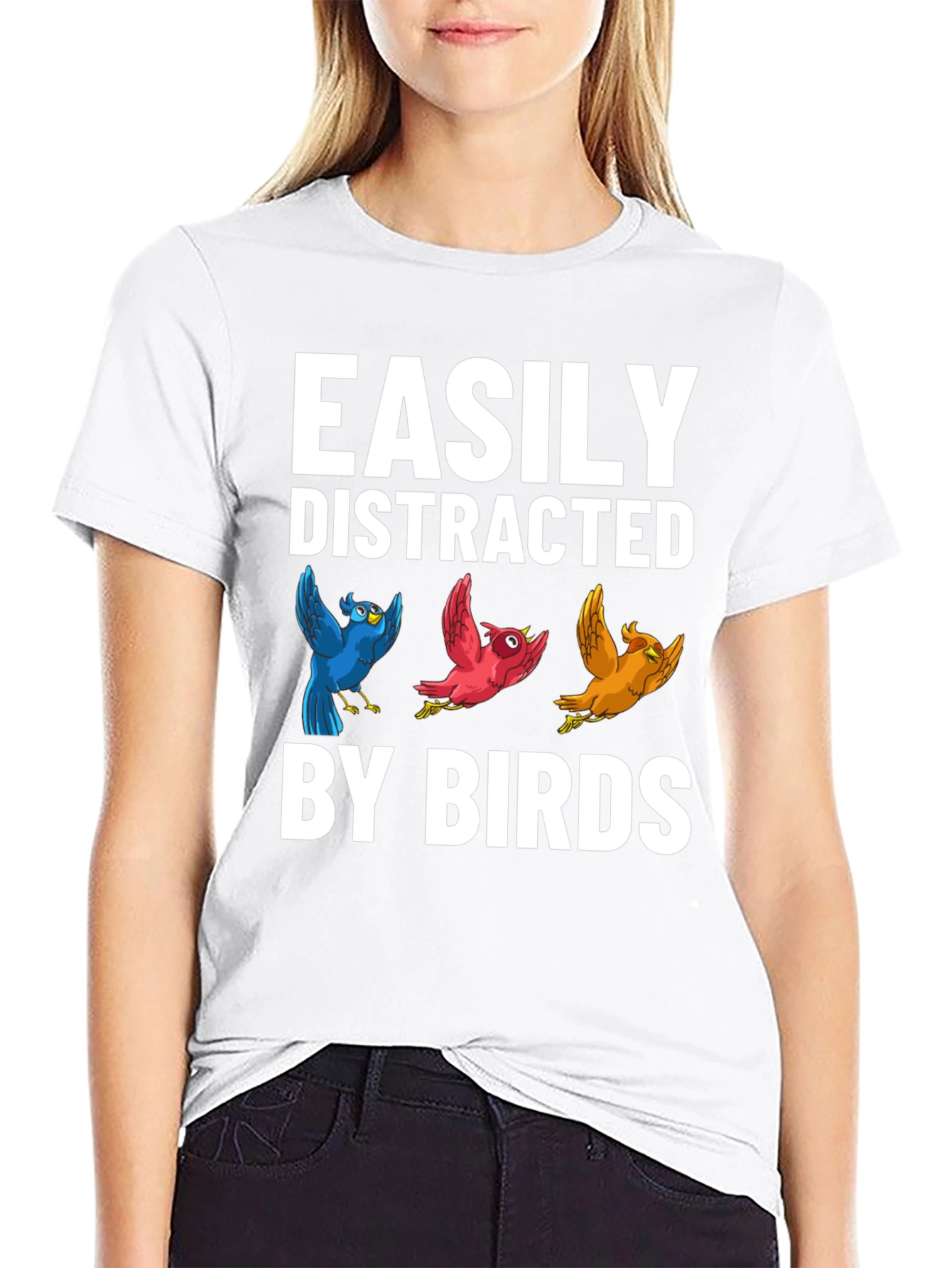 Easily Distracted By Birds Graphic T-Shirt