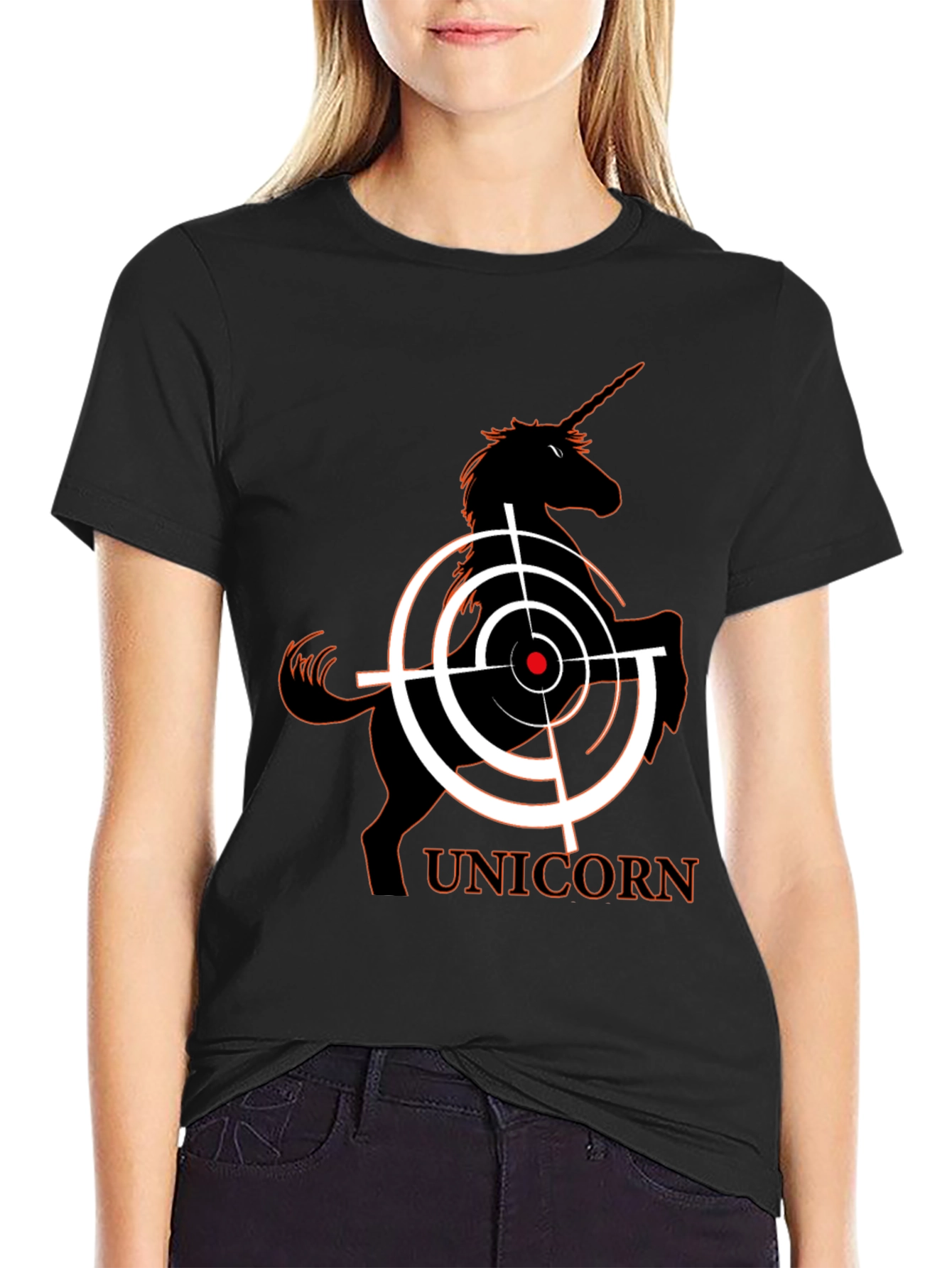 Unicorn Target T-Shirt - Black