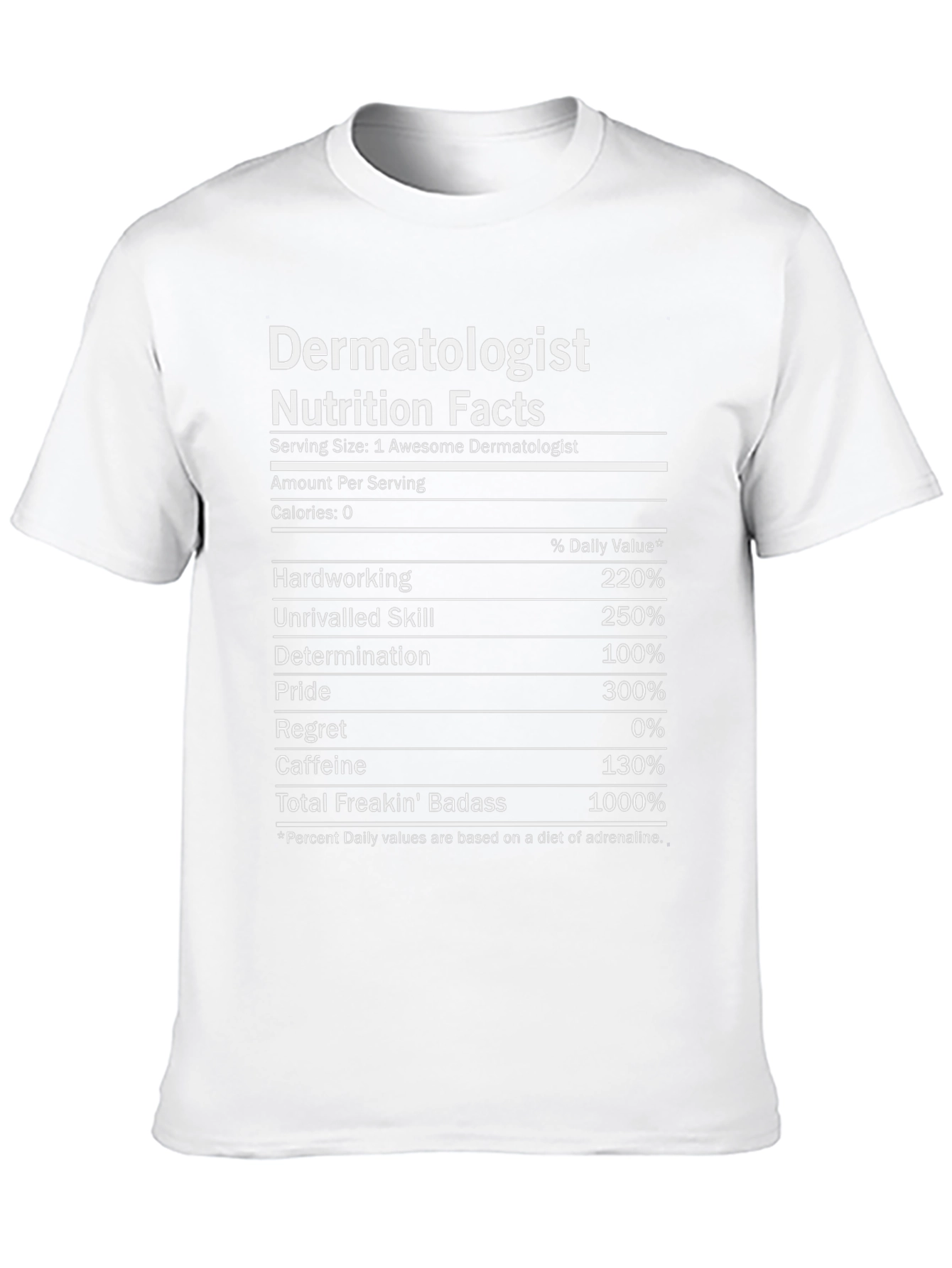 Dermatologist Nutrition Facts Black T-Shirt