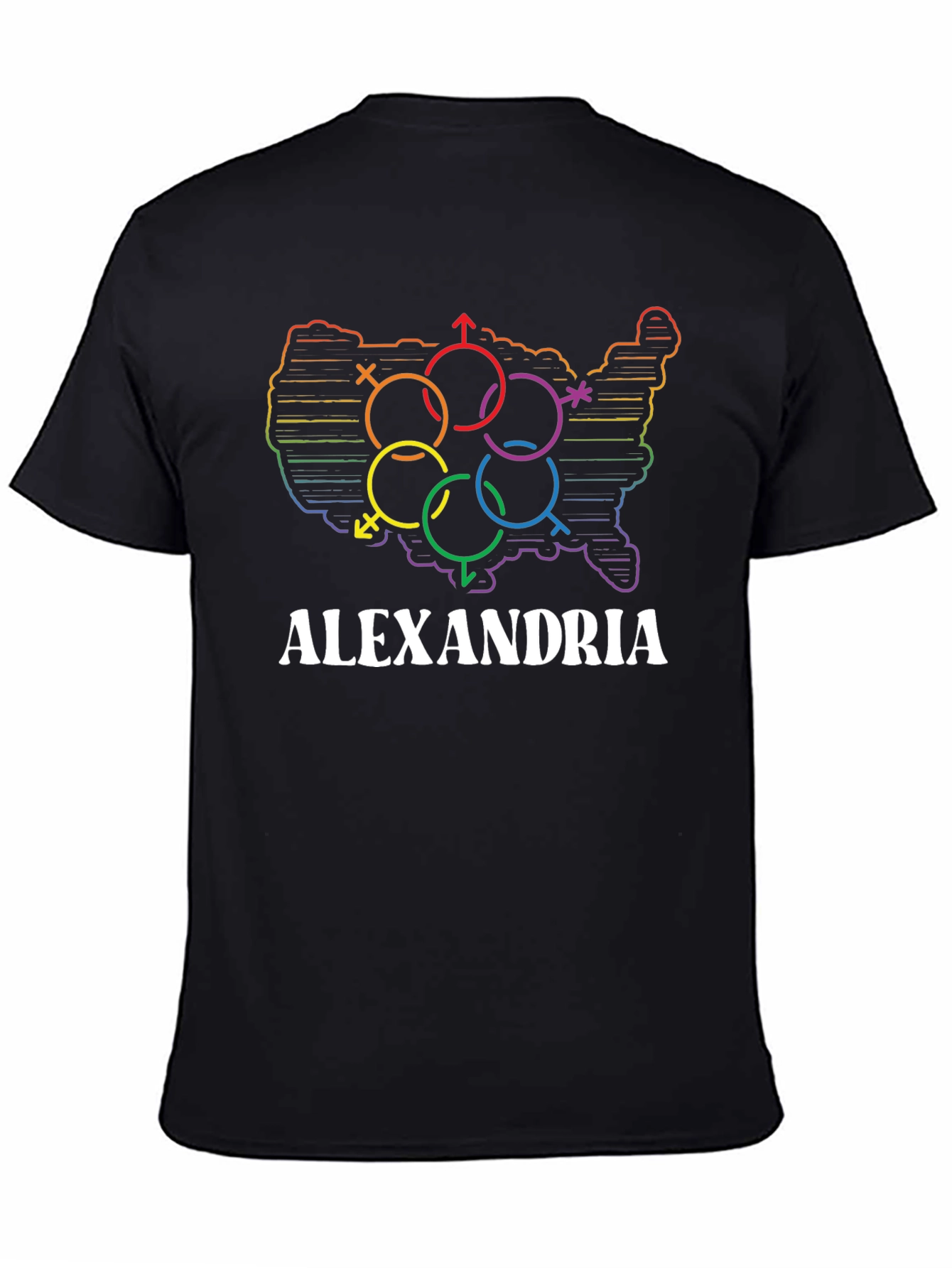 Alexandria LGBT Pride USA Map T-Shirt