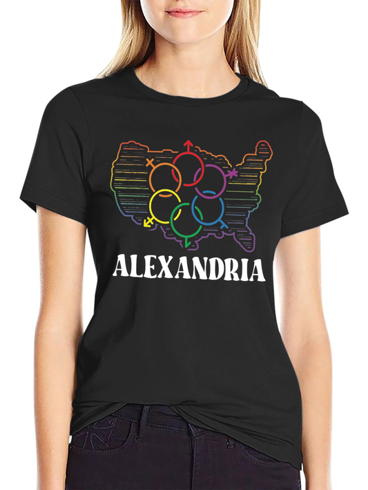 Alexandria LGBT Pride USA Map T-Shirt
