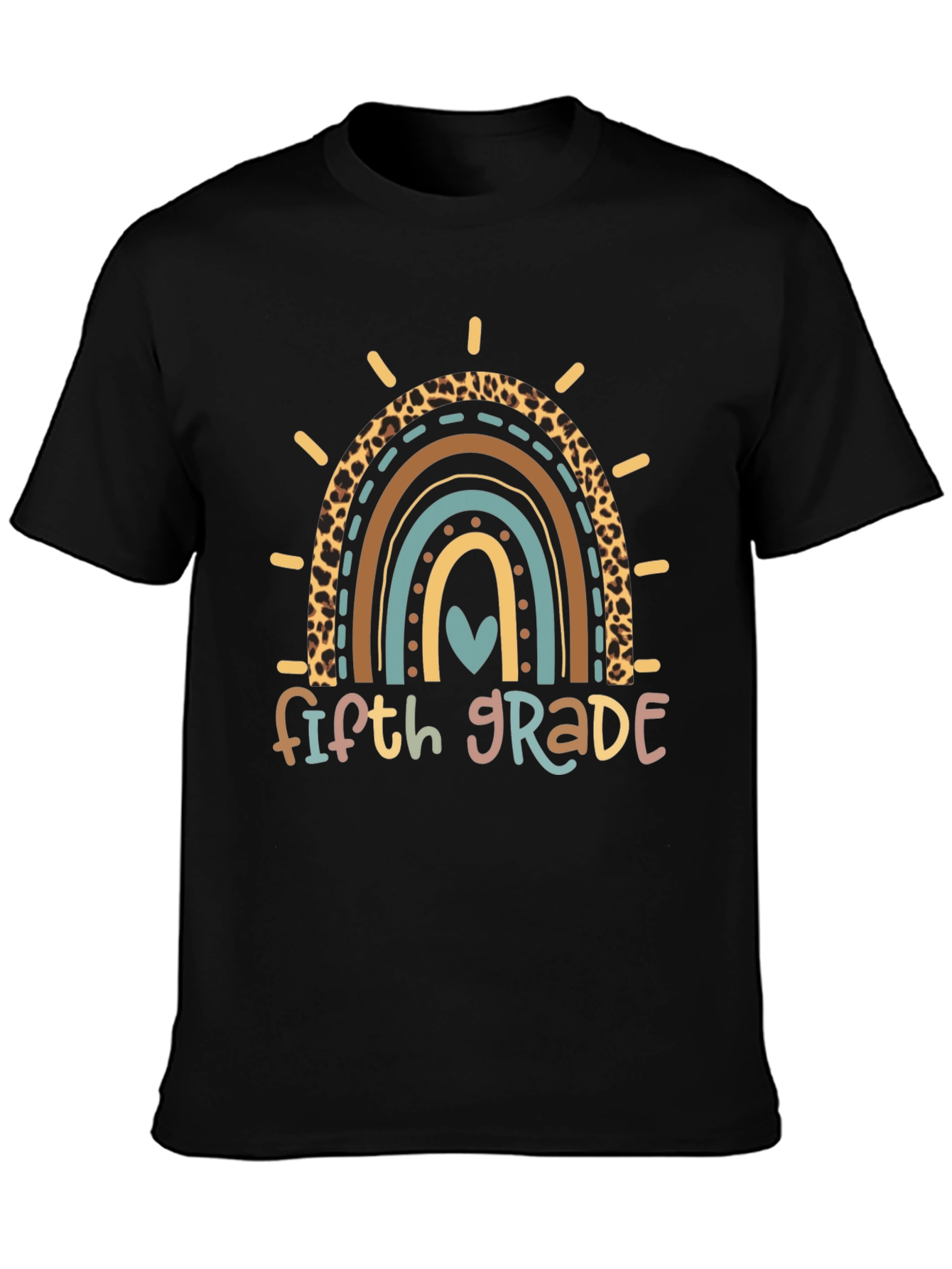 Fifth Grade Rainbow Heart T-Shirt