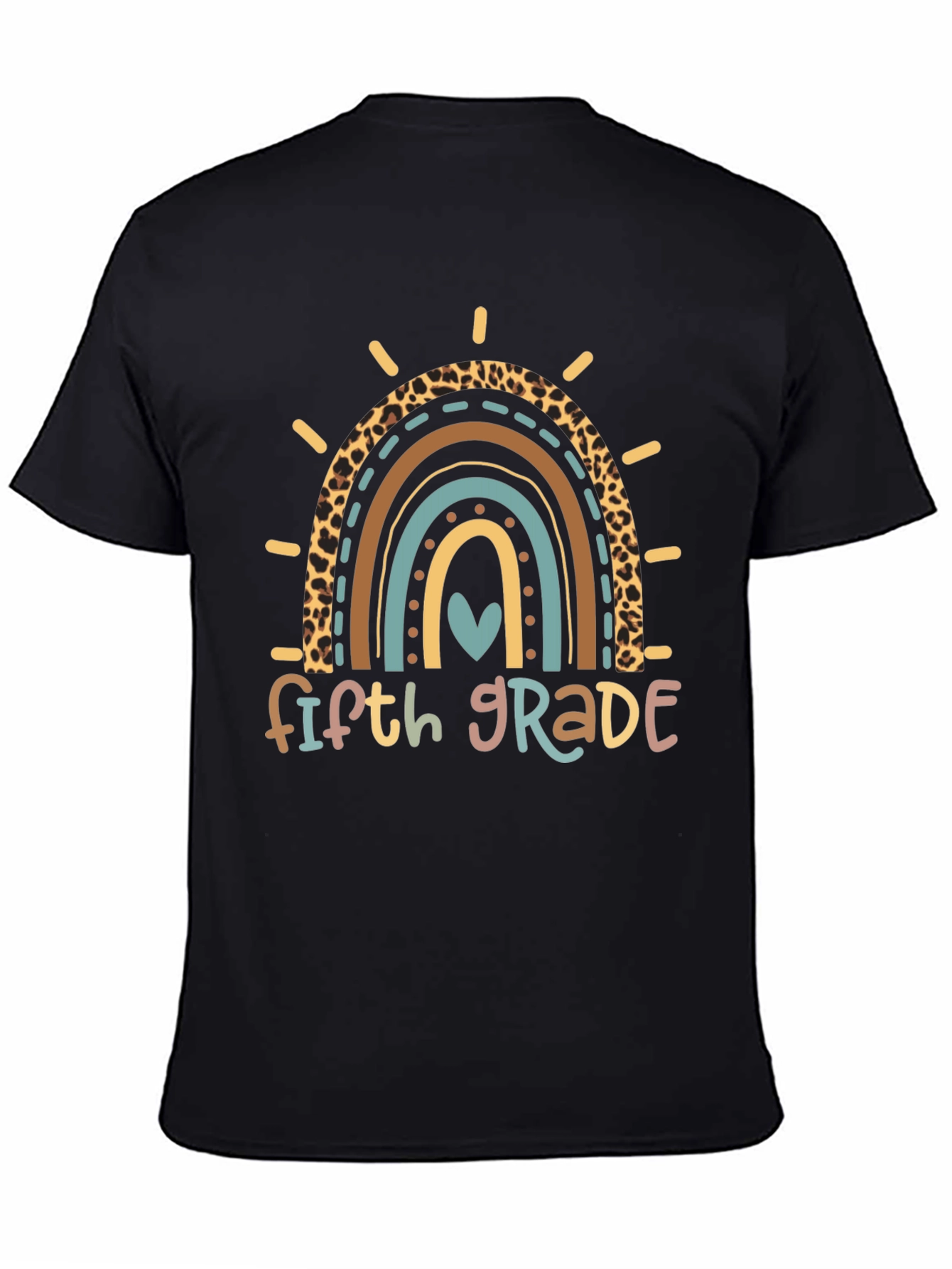 Fifth Grade Rainbow Heart T-Shirt