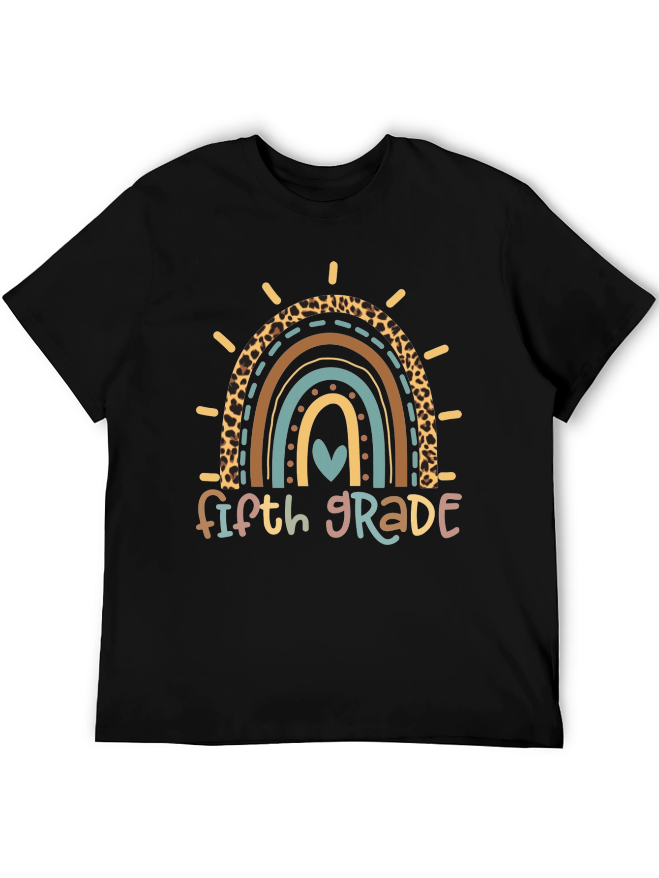 Fifth Grade Rainbow Heart T-Shirt