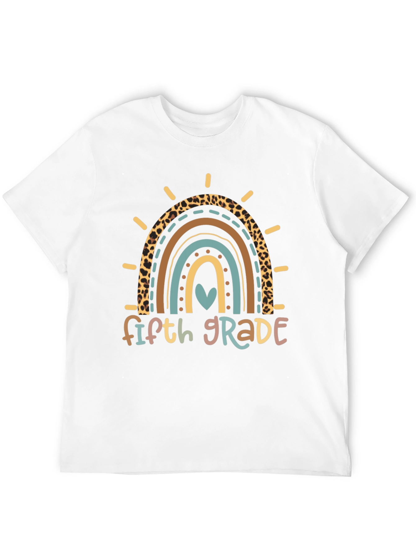 Fifth Grade Rainbow Heart T-Shirt