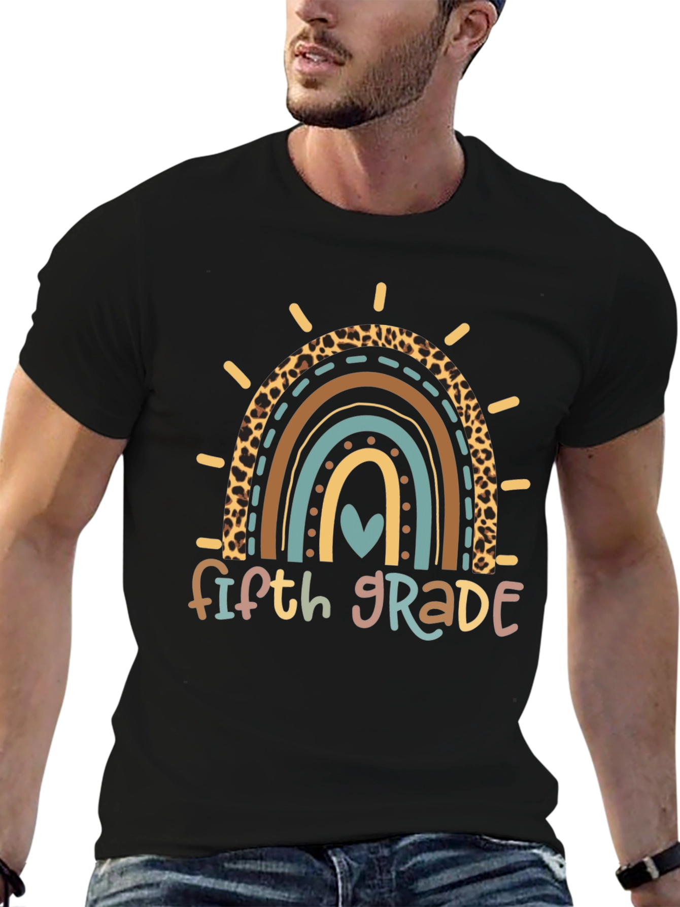 Fifth Grade Rainbow Heart T-Shirt