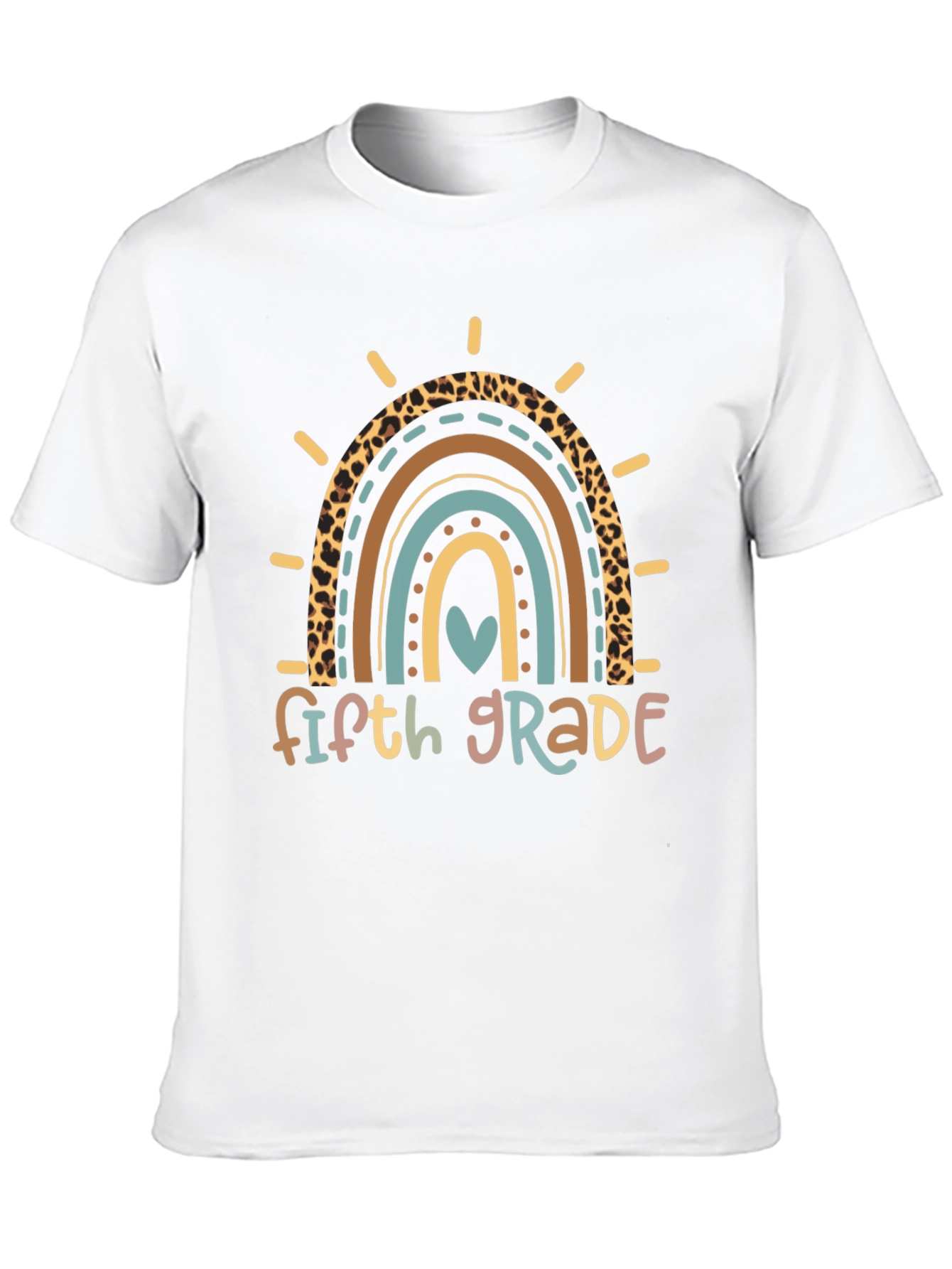 Fifth Grade Rainbow Heart T-Shirt