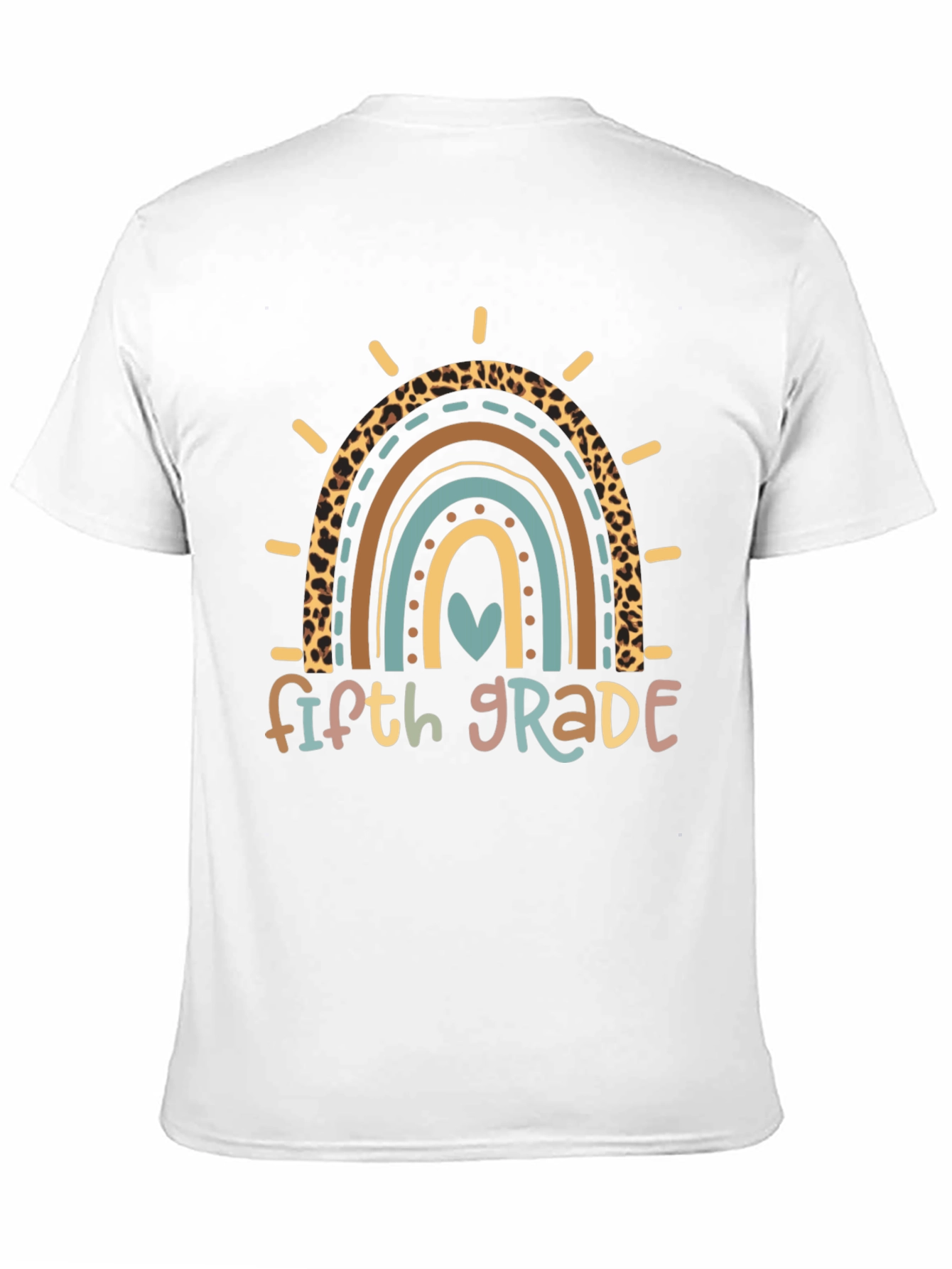 Fifth Grade Rainbow Heart T-Shirt