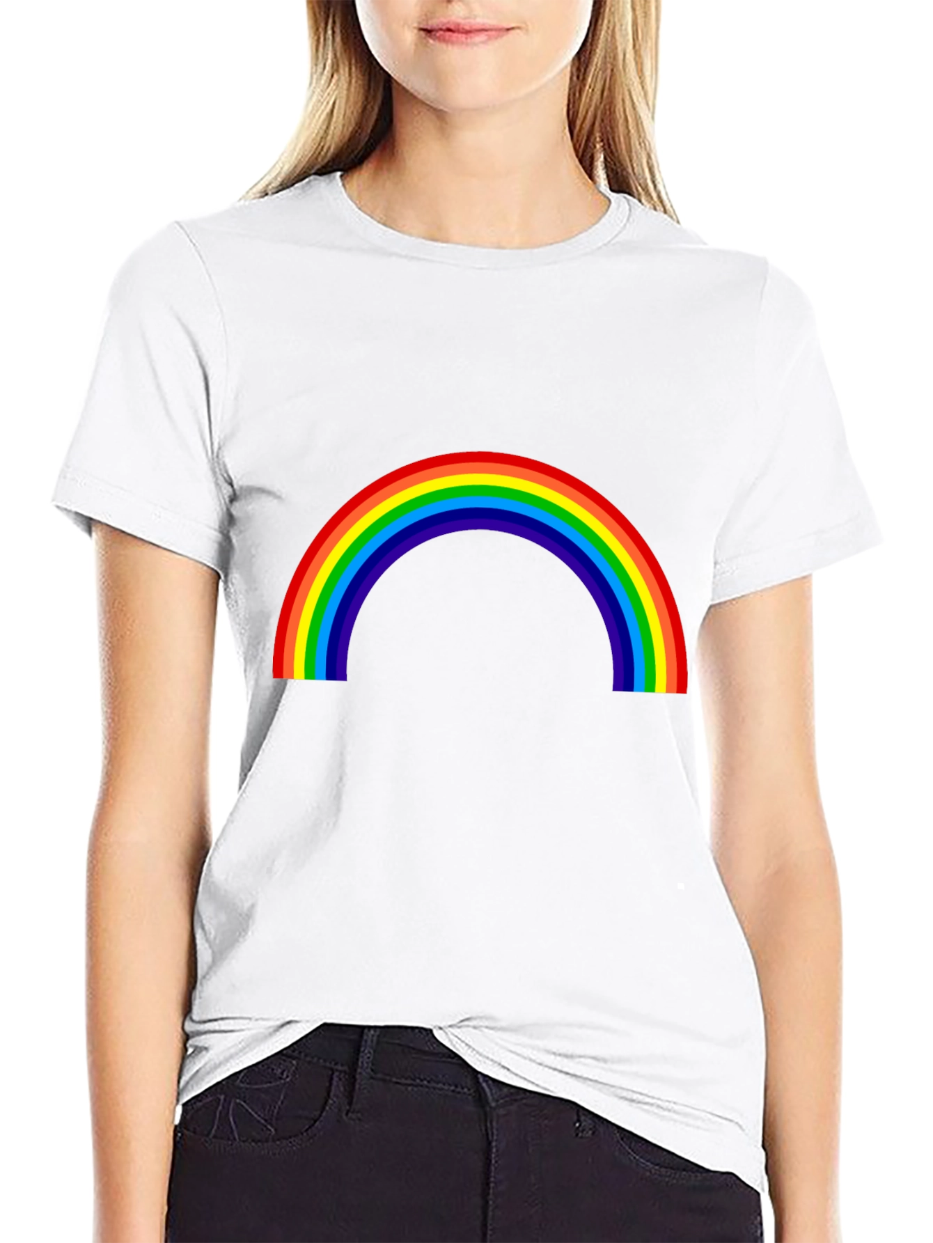 Rainbow Graphic T-Shirt - Black Cotton Tee