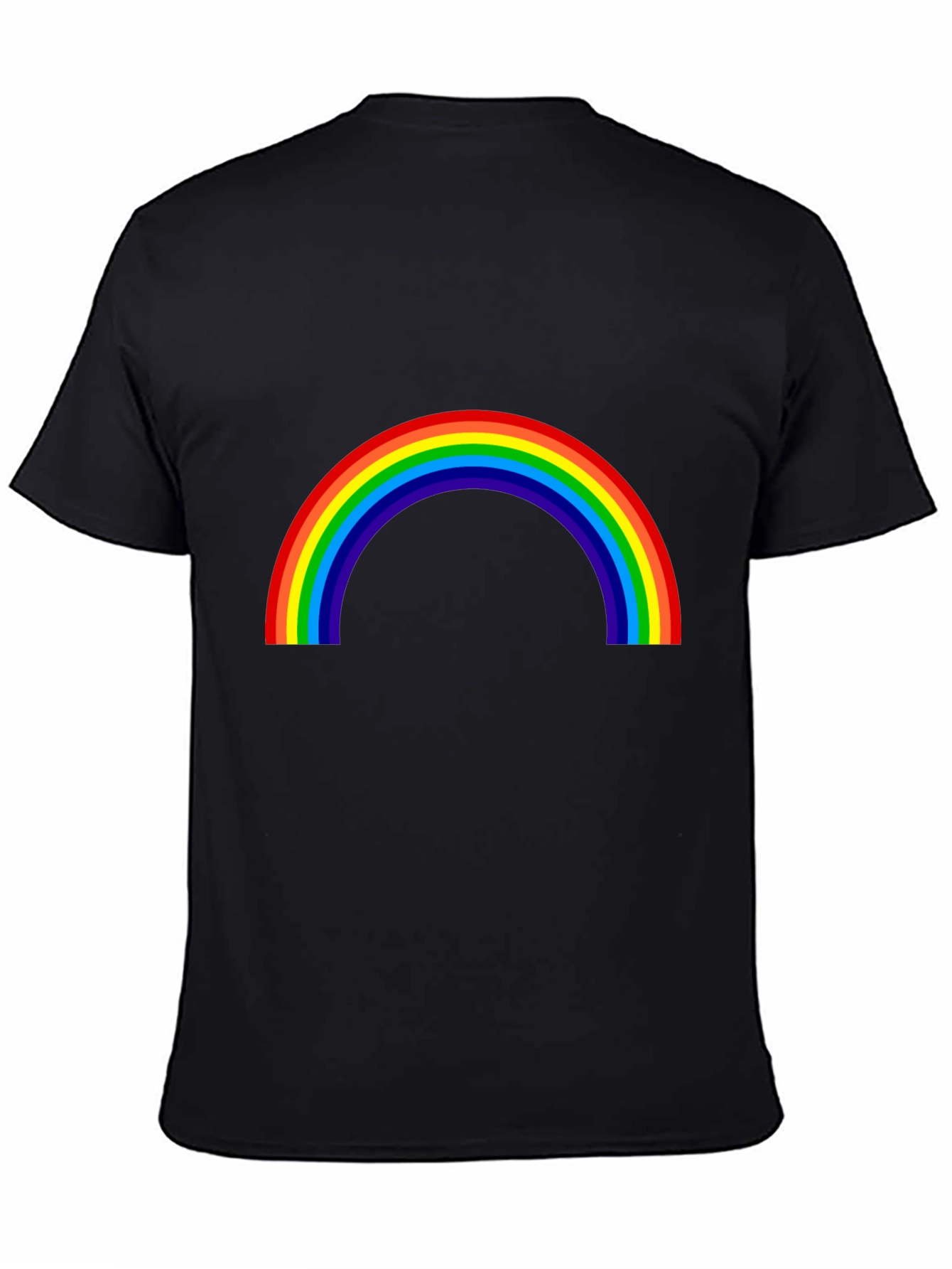 Rainbow Graphic T-Shirt - Black Cotton Tee