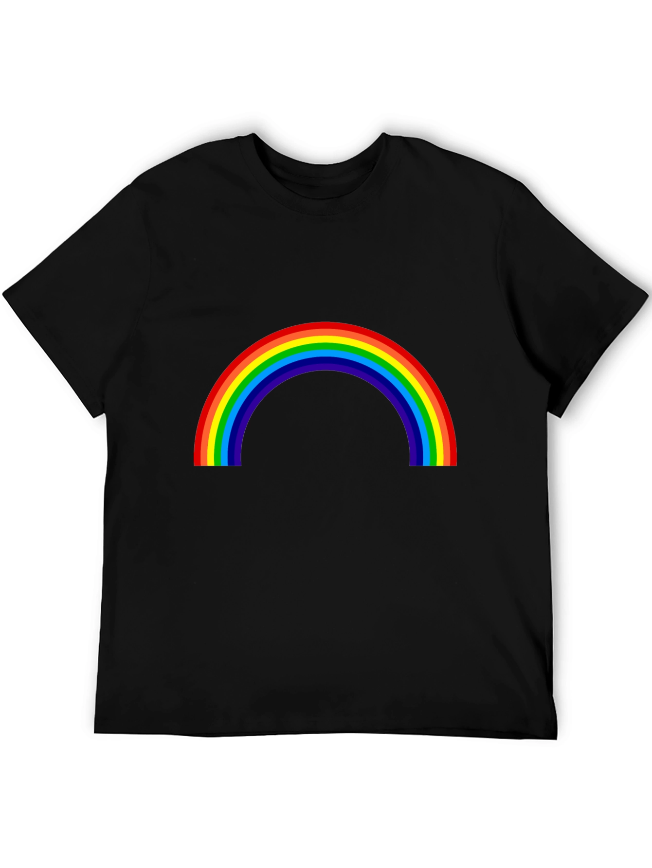 Rainbow Graphic T-Shirt - Black Cotton Tee