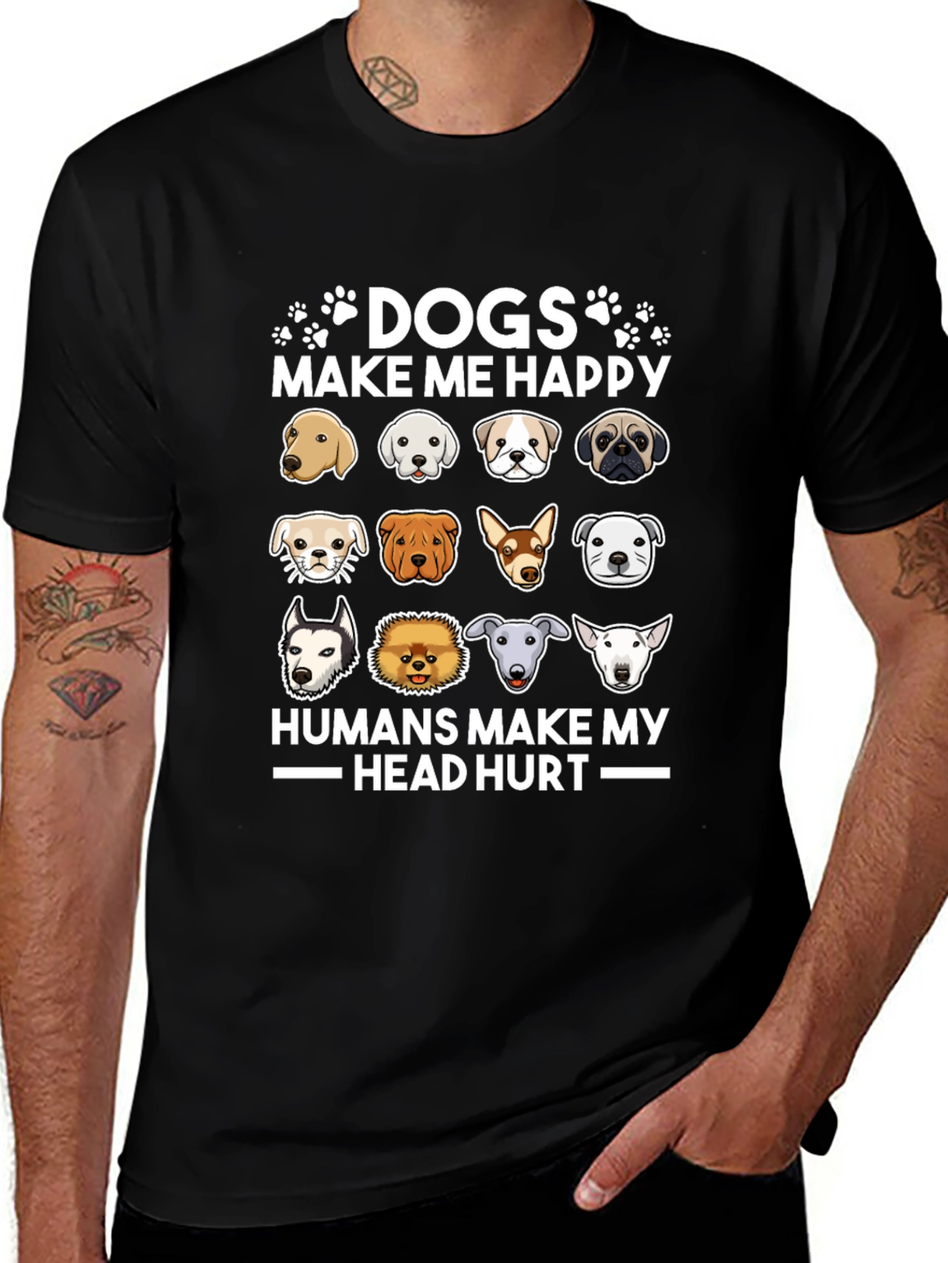 Dogs Make Me Happy T-Shirt