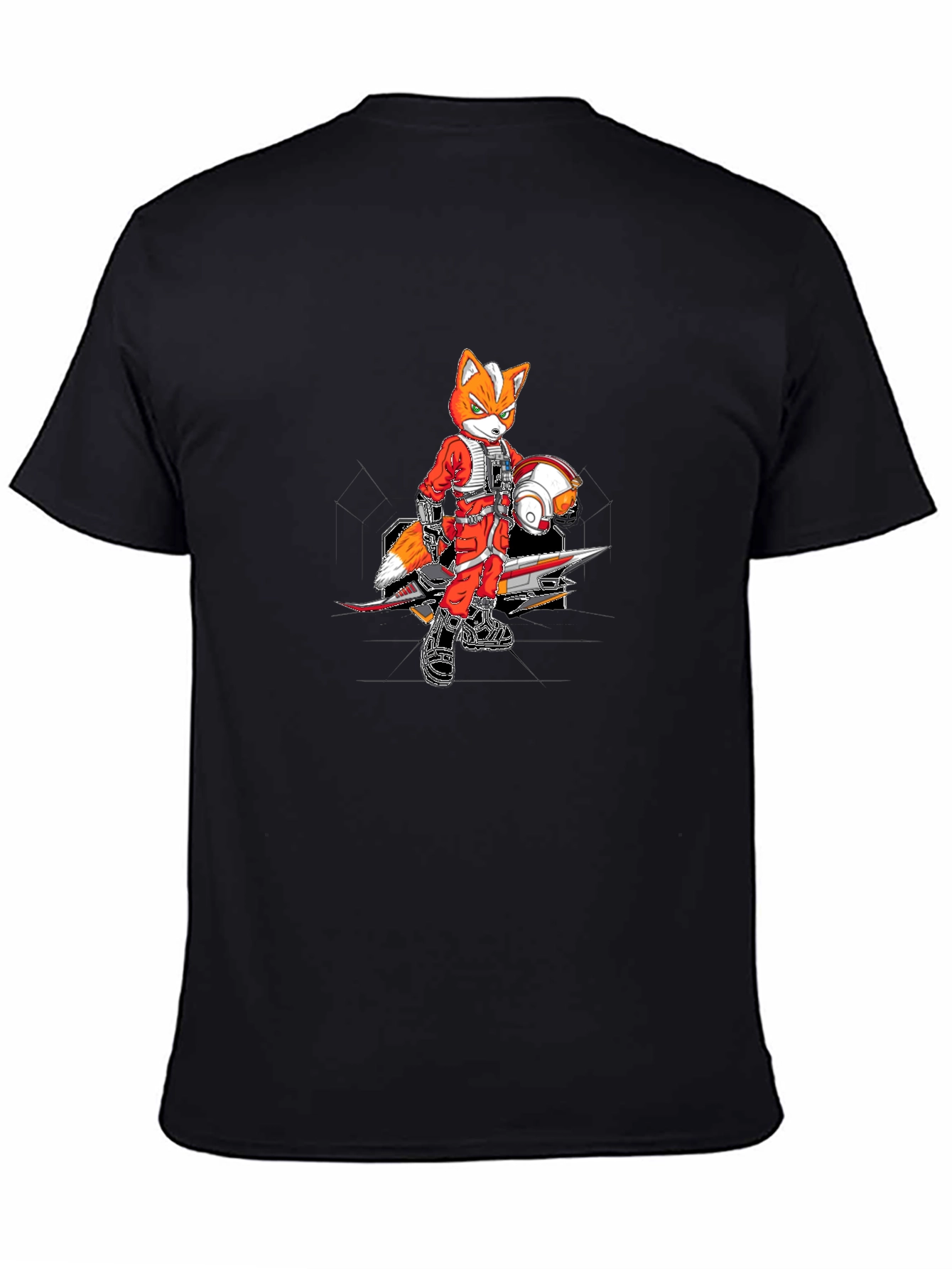 Fox Pilot Graphic Tee - Black Crew Neck T-Shirt