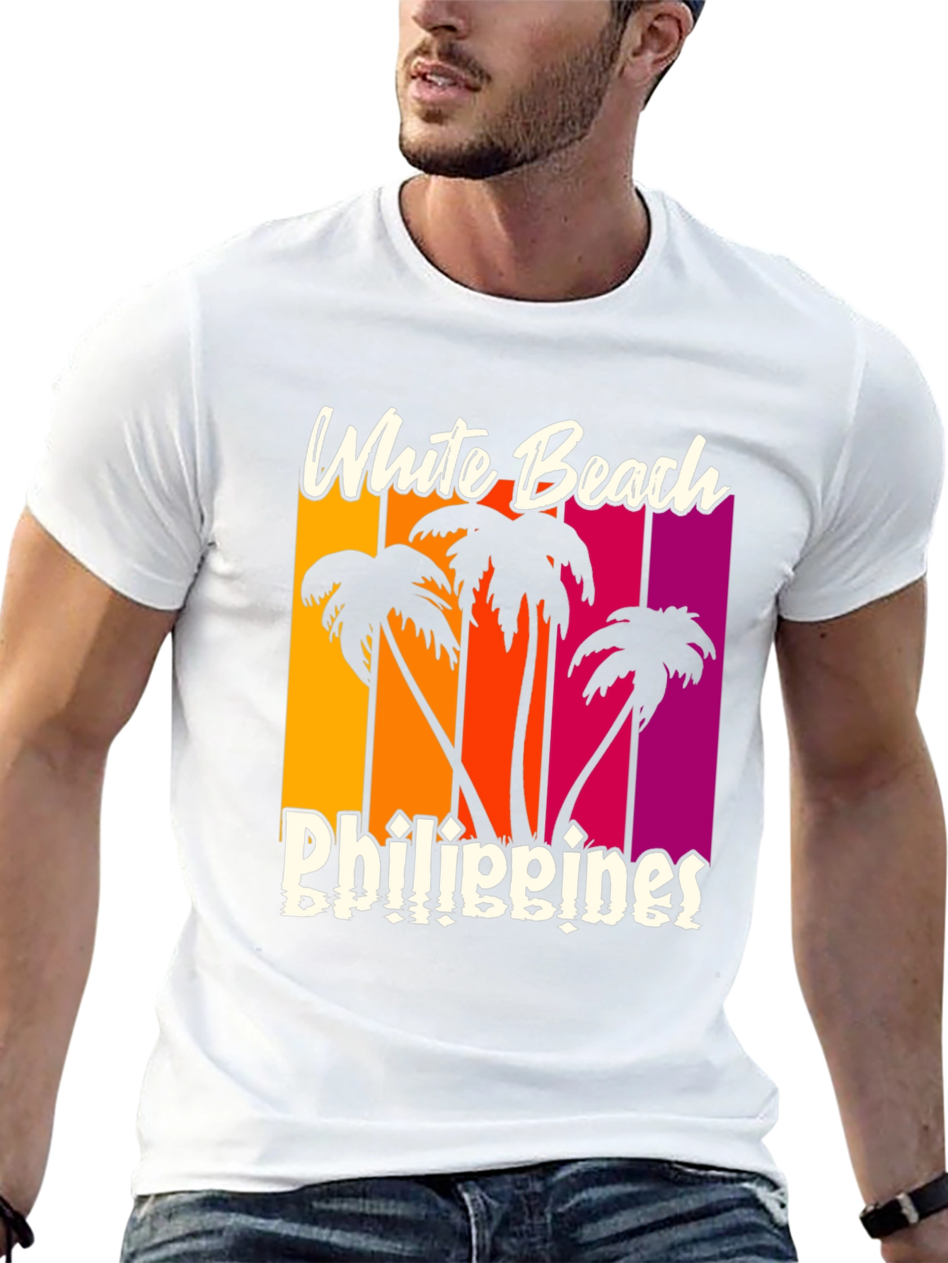 White Beach Philippines Graphic T-Shirt