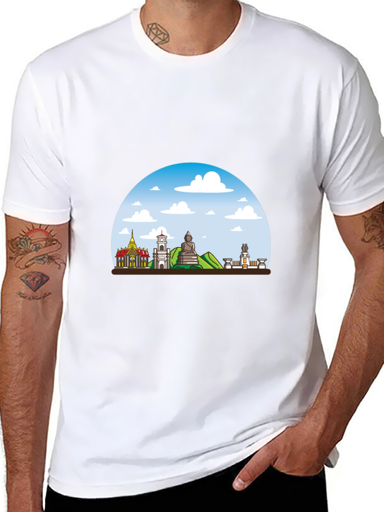 Chiang Mai Thailand T-Shirt Black Crew Neck Graphic Tee