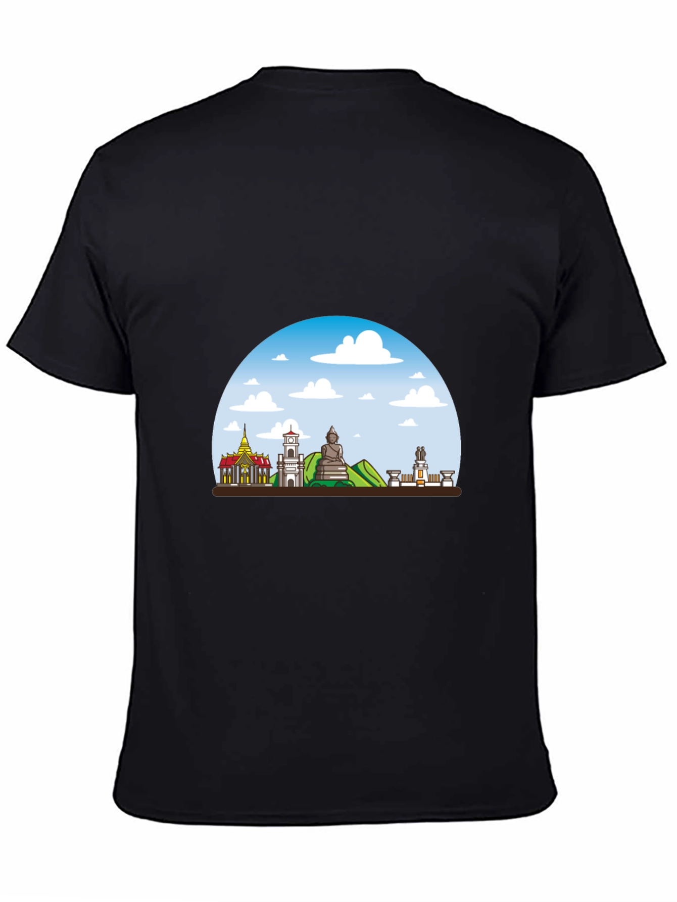 Chiang Mai Thailand T-Shirt Black Crew Neck Graphic Tee