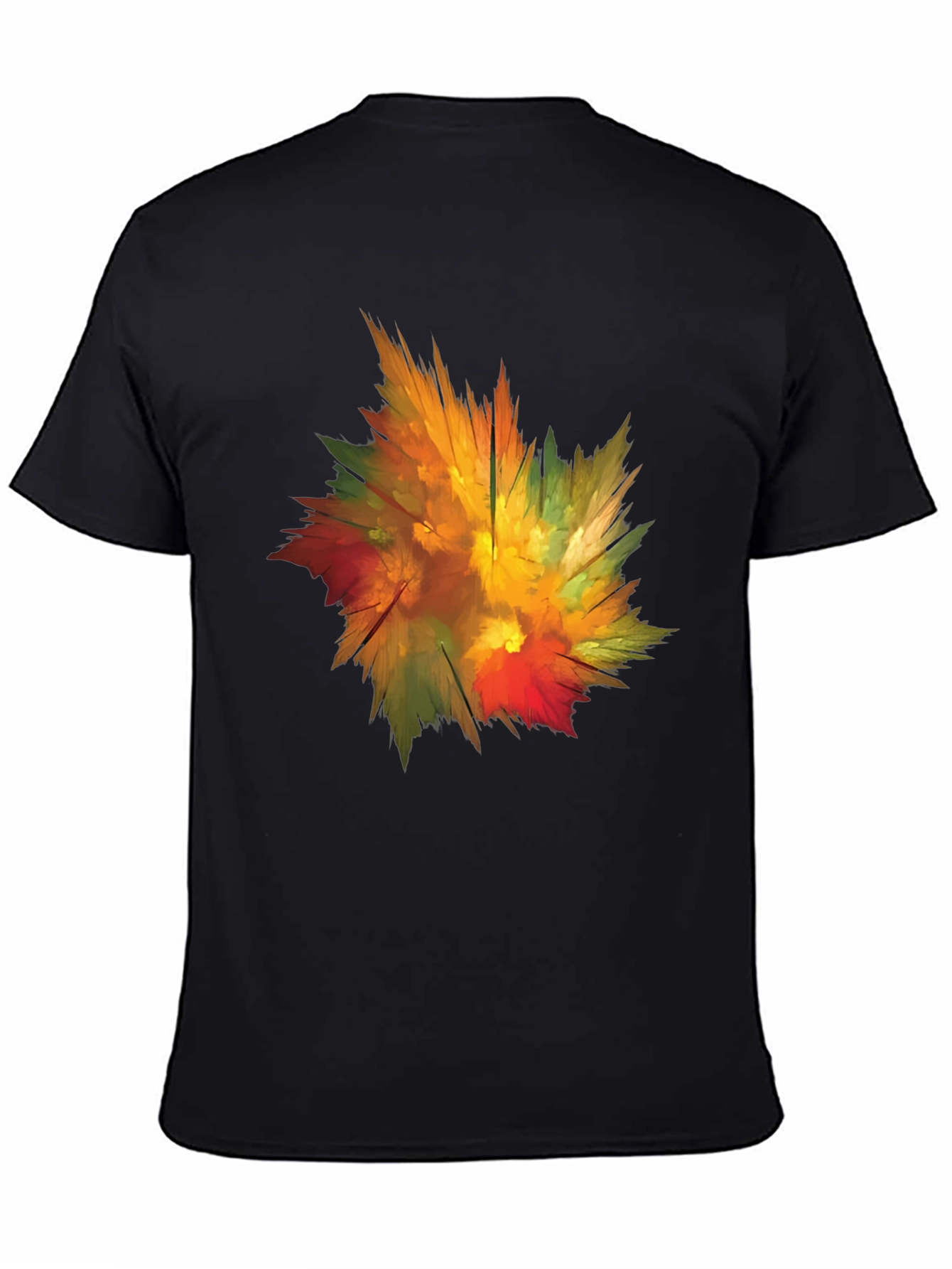 Abstract Autumn Leaf Graphic T-Shirt
