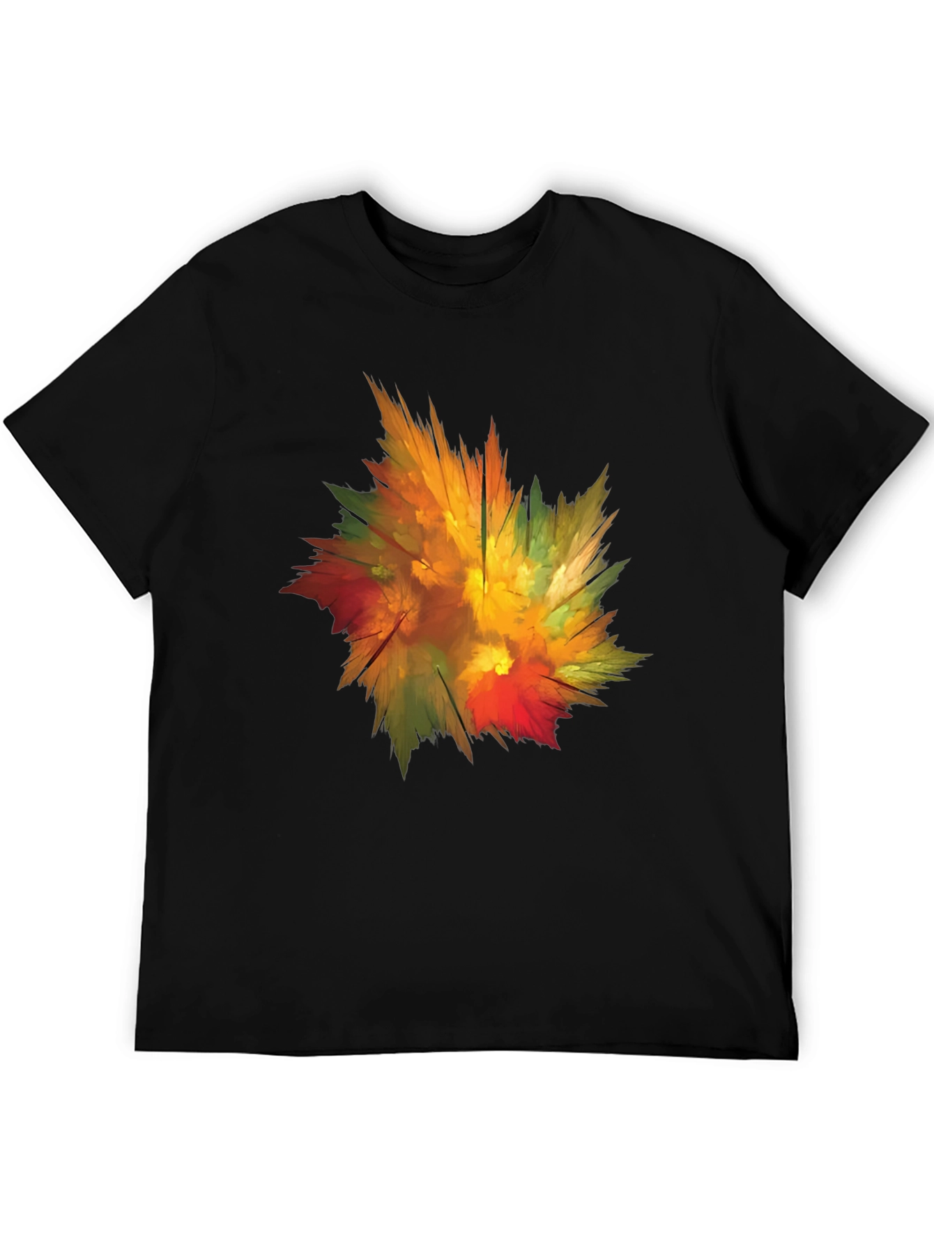 Abstract Autumn Leaf Graphic T-Shirt