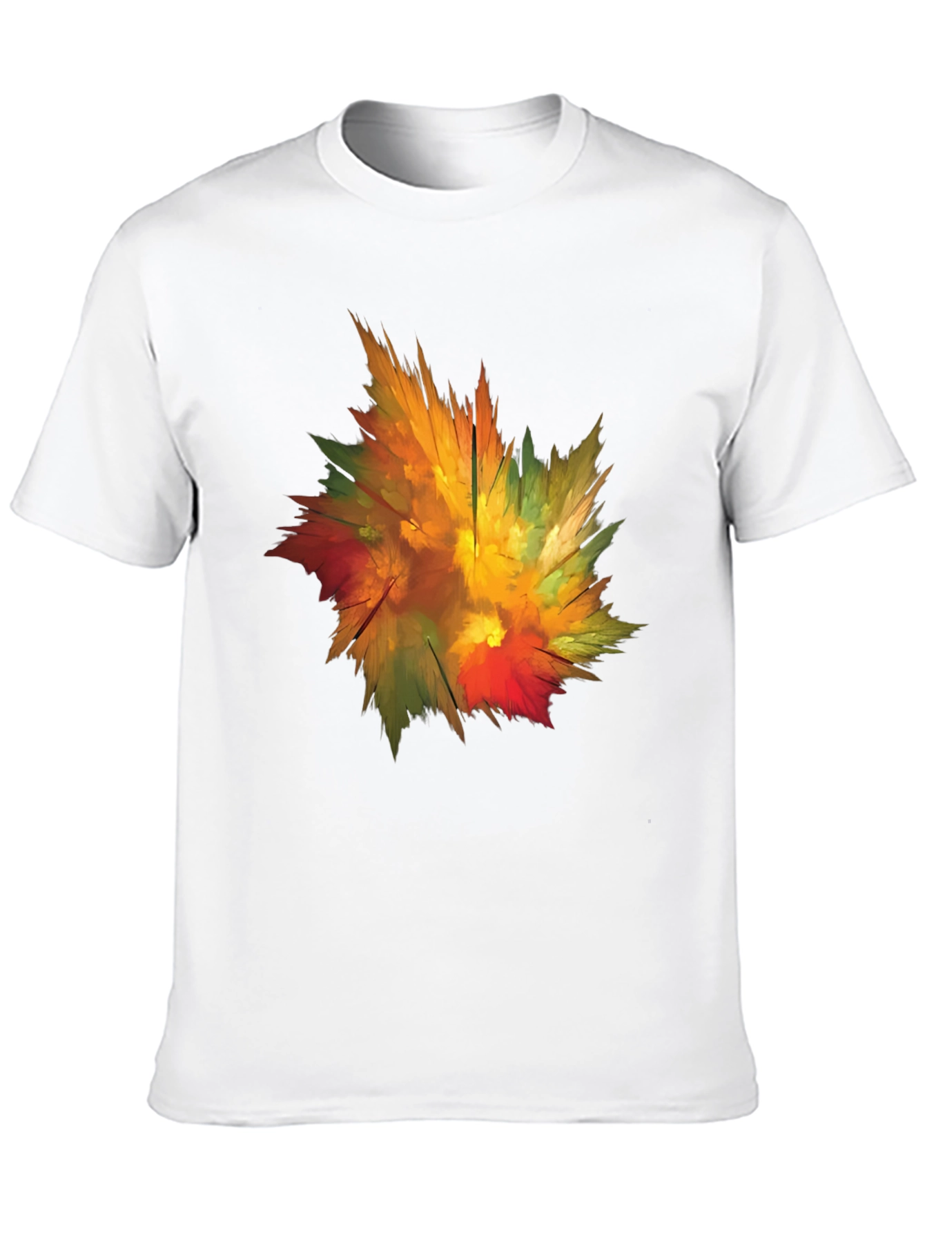 Abstract Autumn Leaf Graphic T-Shirt