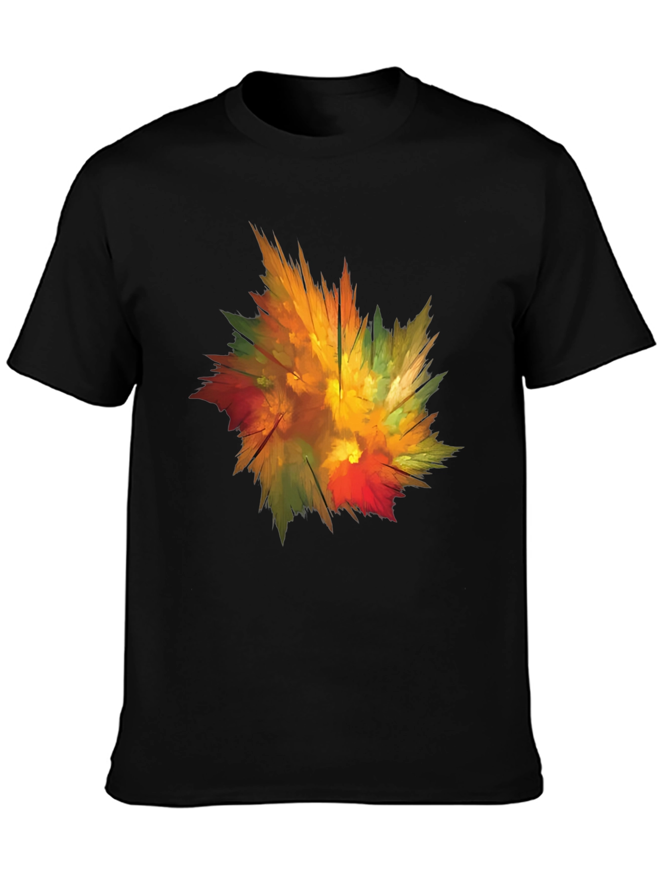 Abstract Autumn Leaf Graphic T-Shirt