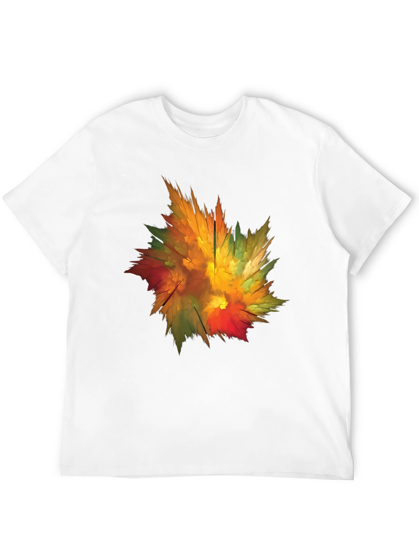 Abstract Autumn Leaf Graphic T-Shirt