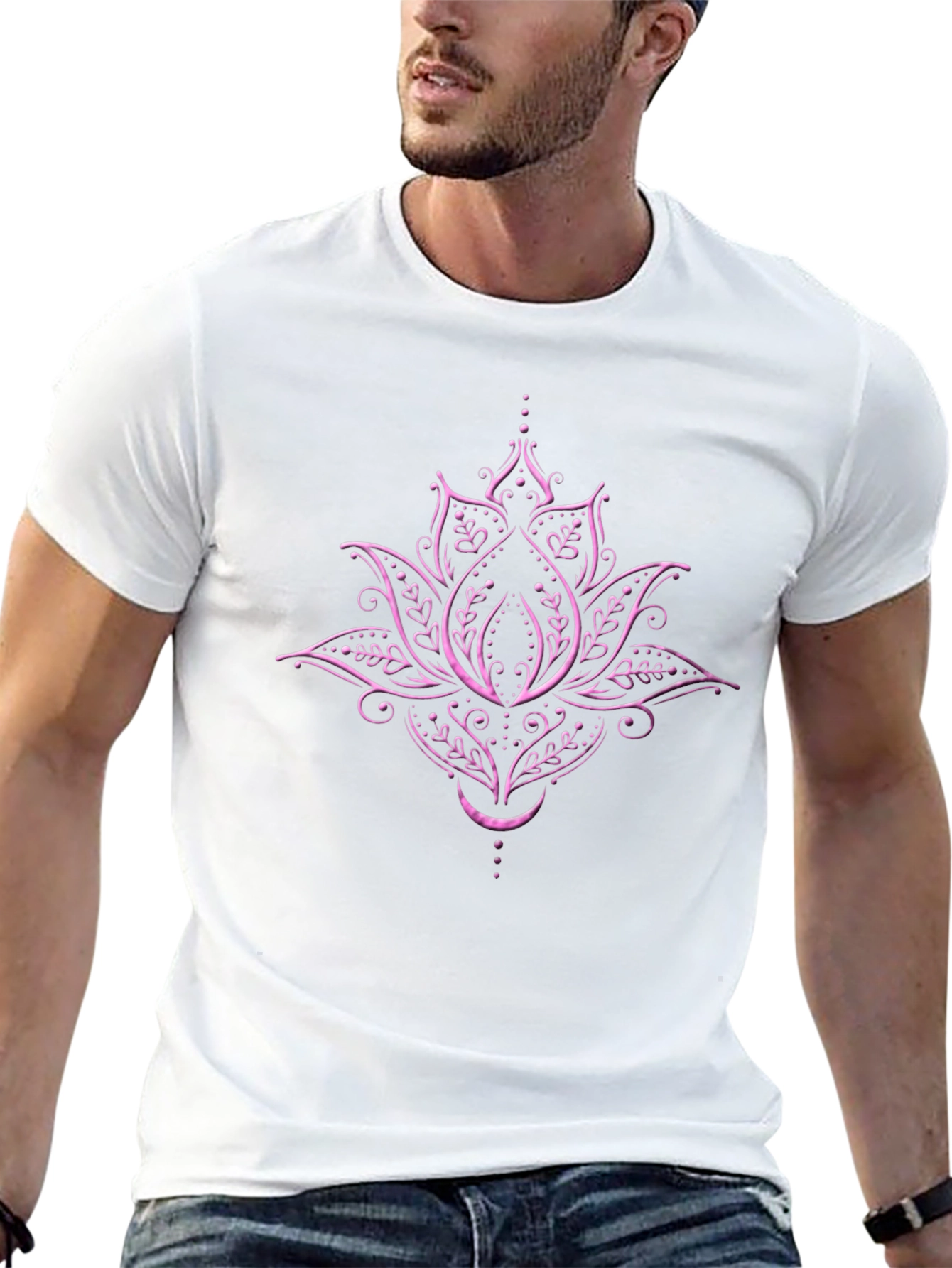 Lotus Blossom Graphic Tee - Black