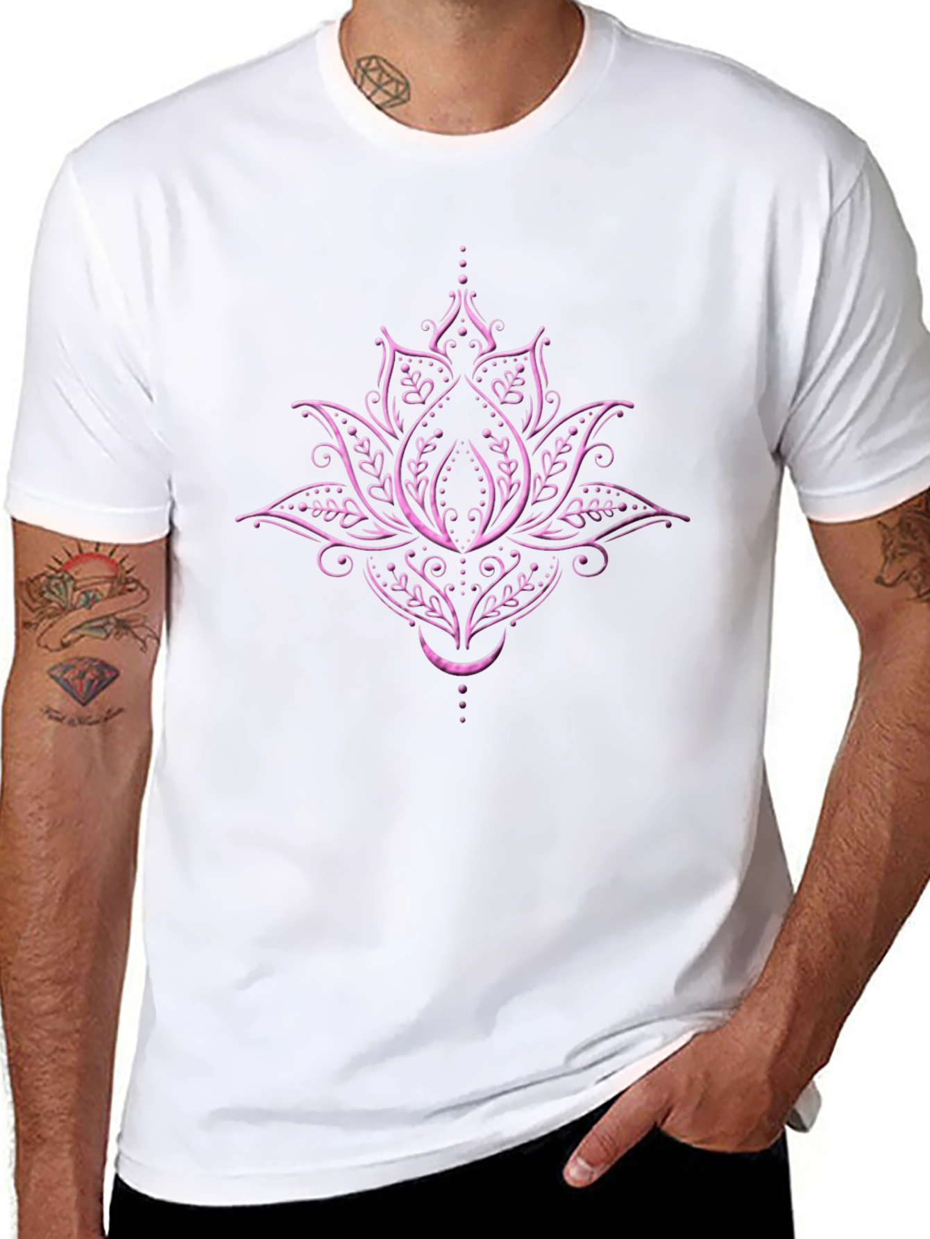 Lotus Blossom Graphic Tee - Black