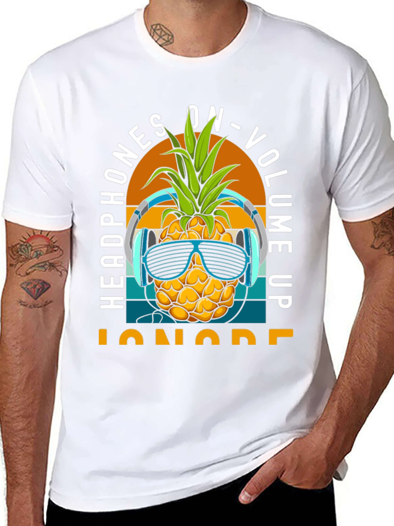 Headphones On Pineapple T-Shirt
