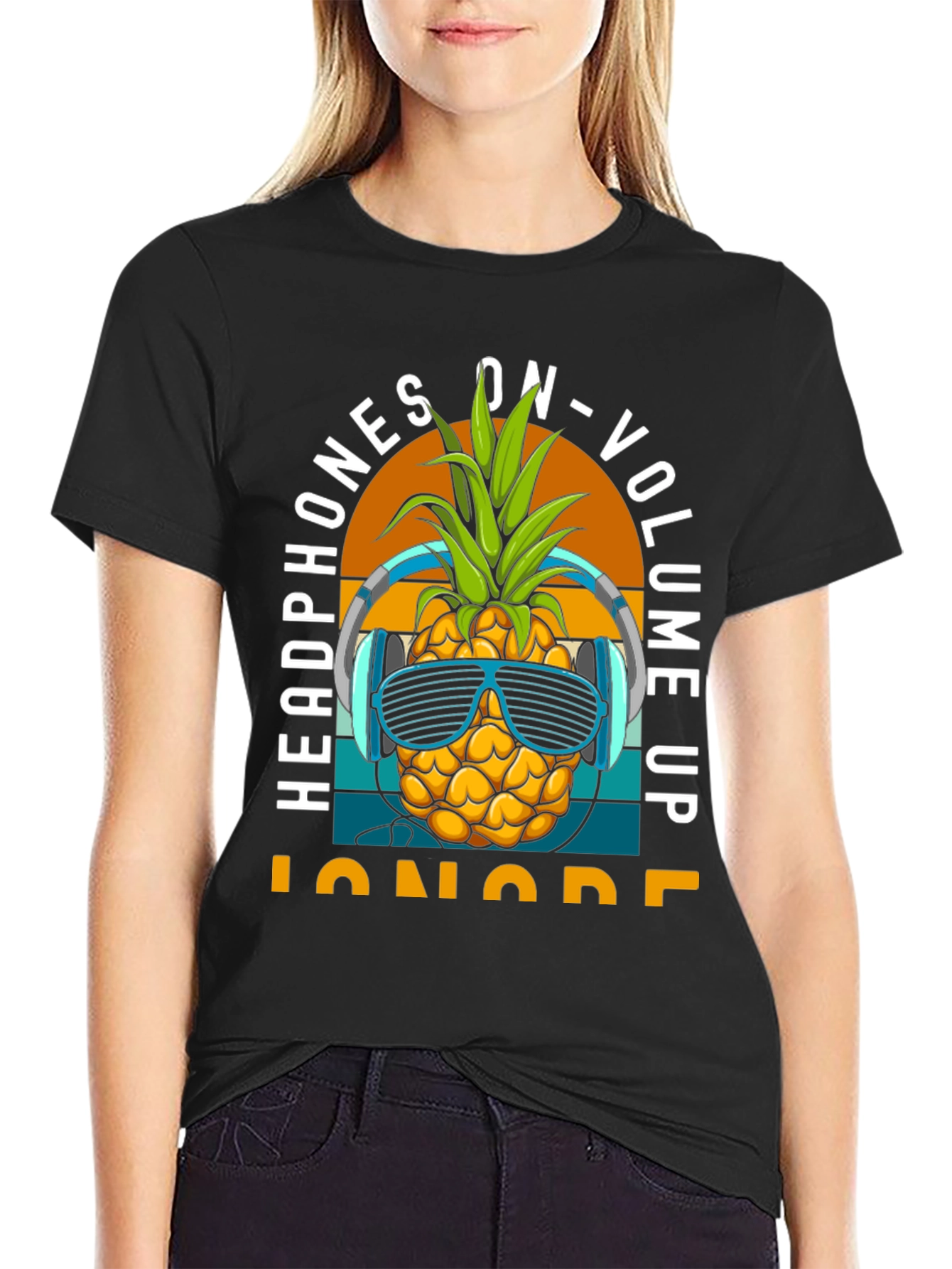 Headphones On Pineapple T-Shirt