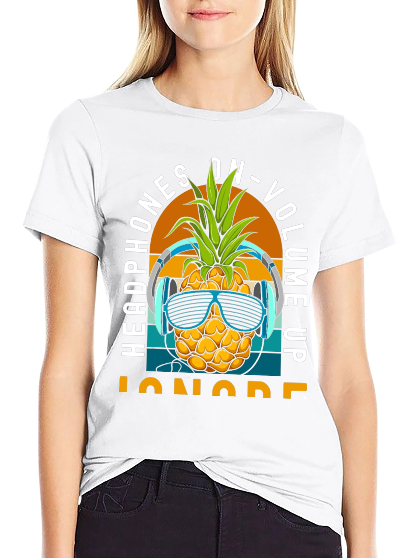 Headphones On Pineapple T-Shirt