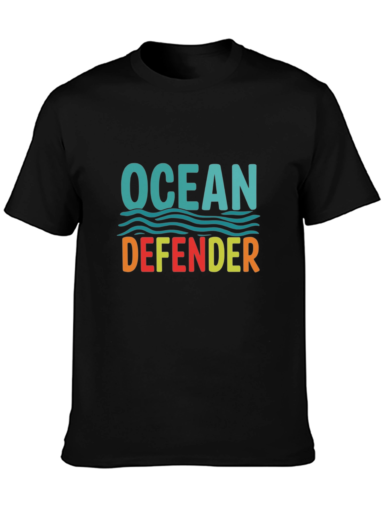 Ocean Defender Graphic Tee - Black Crewneck