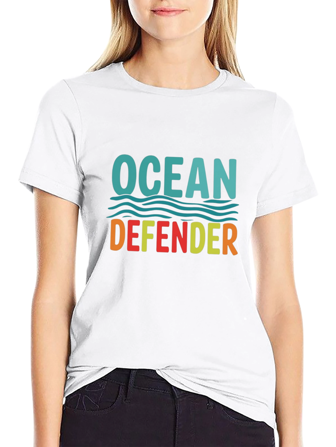 Ocean Defender Graphic Tee - Black Crewneck