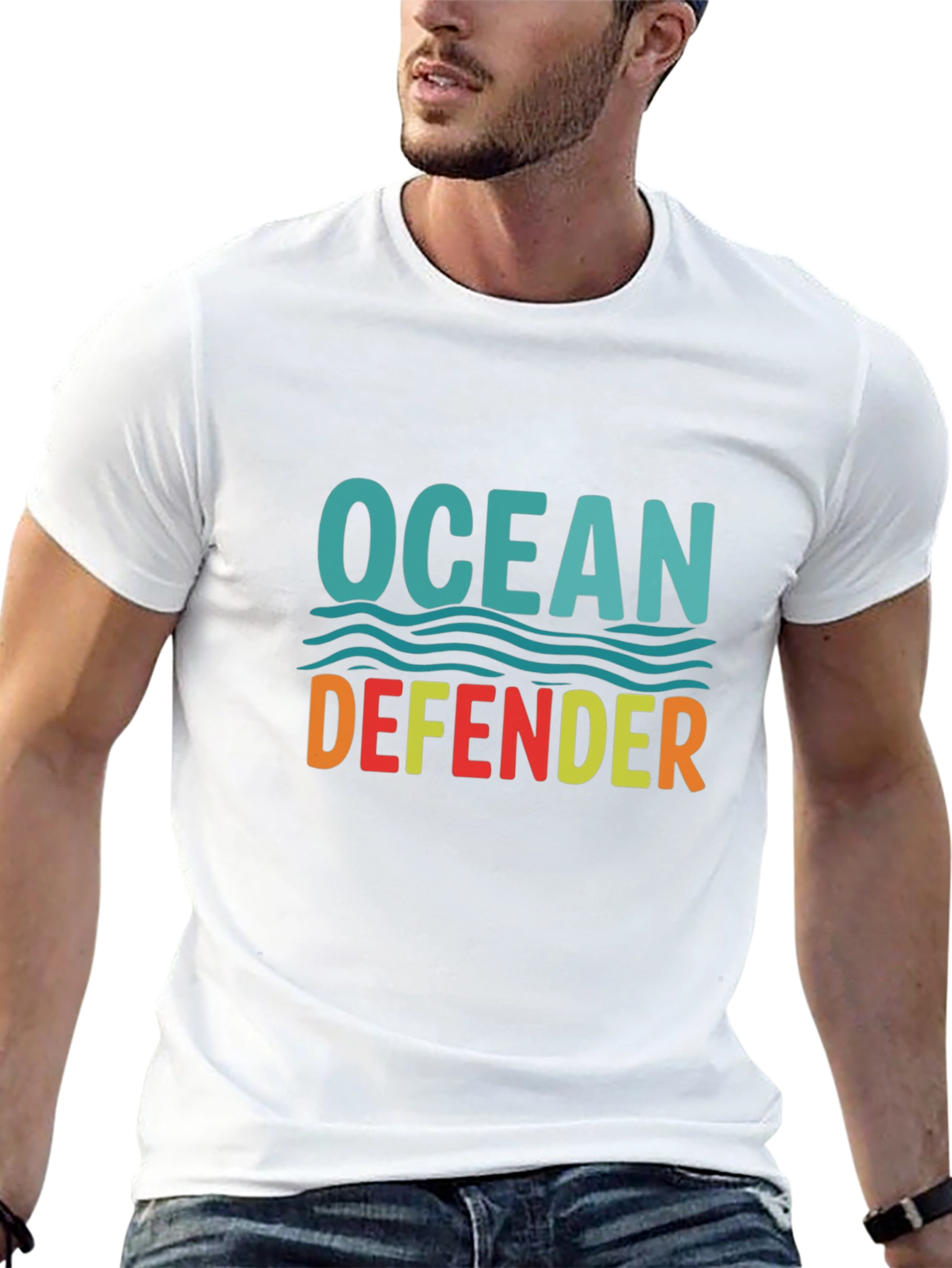 Ocean Defender Graphic Tee - Black Crewneck