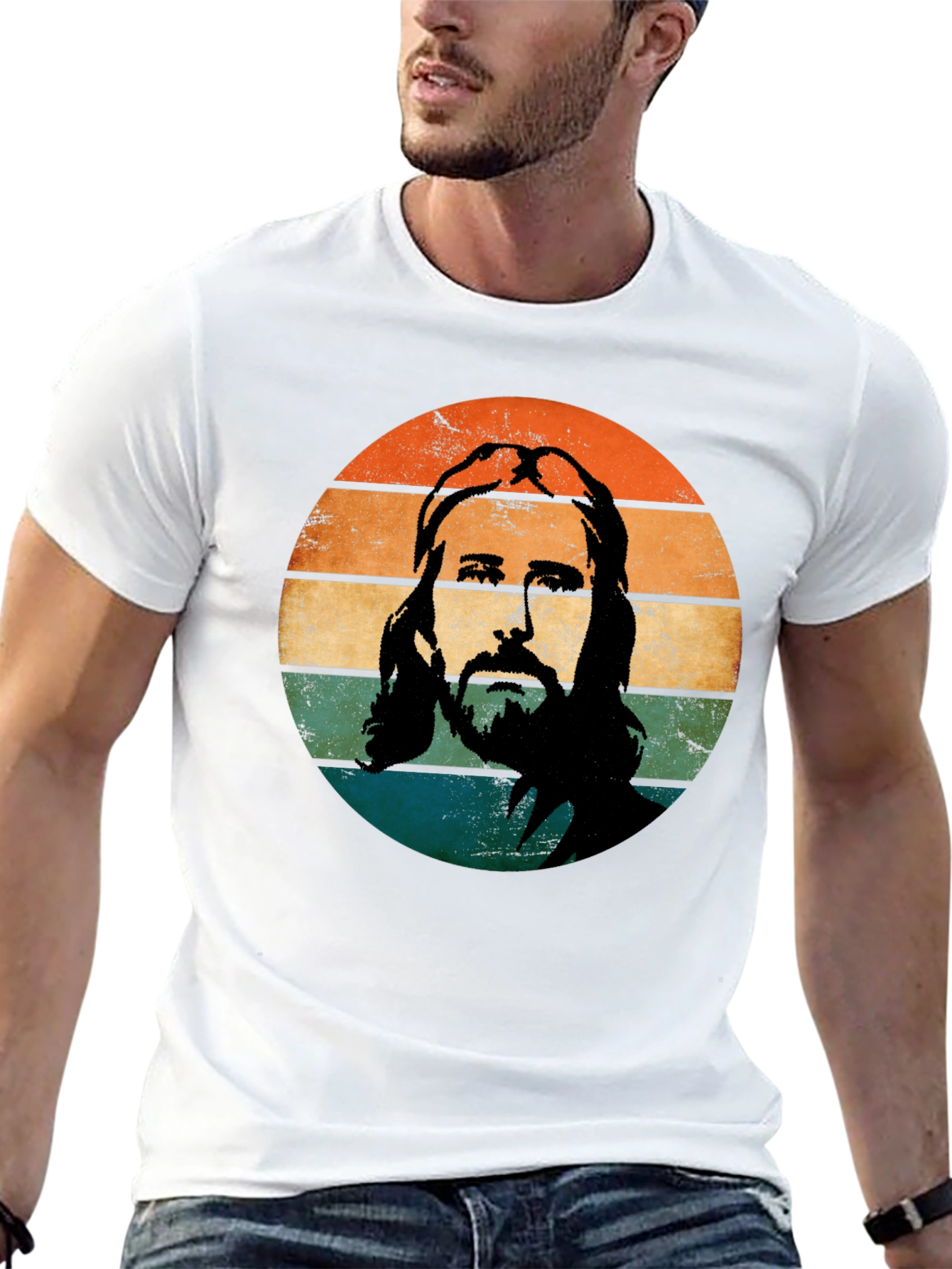 Retro Jesus Graphic Tee - Black