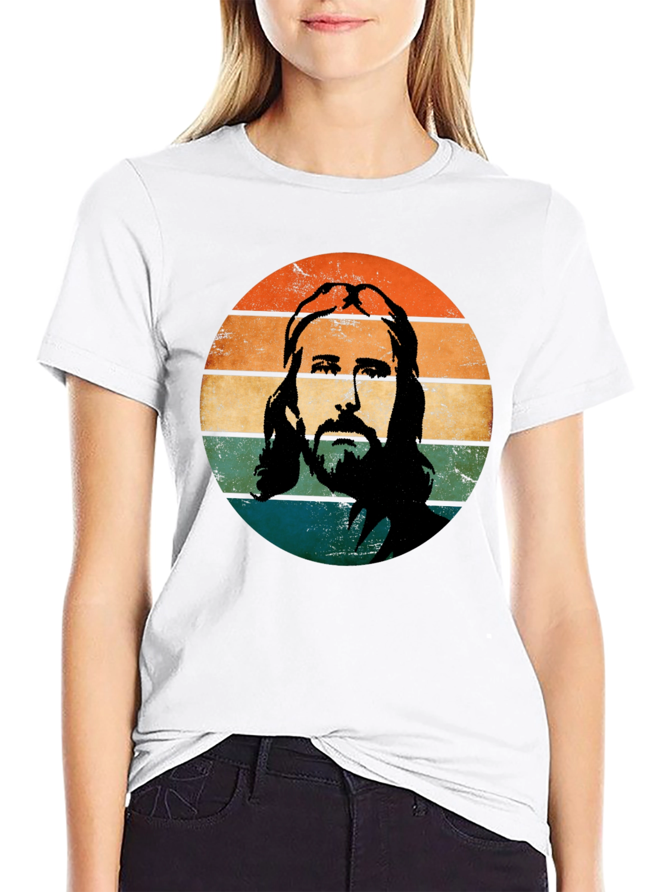 Retro Jesus Graphic Tee - Black
